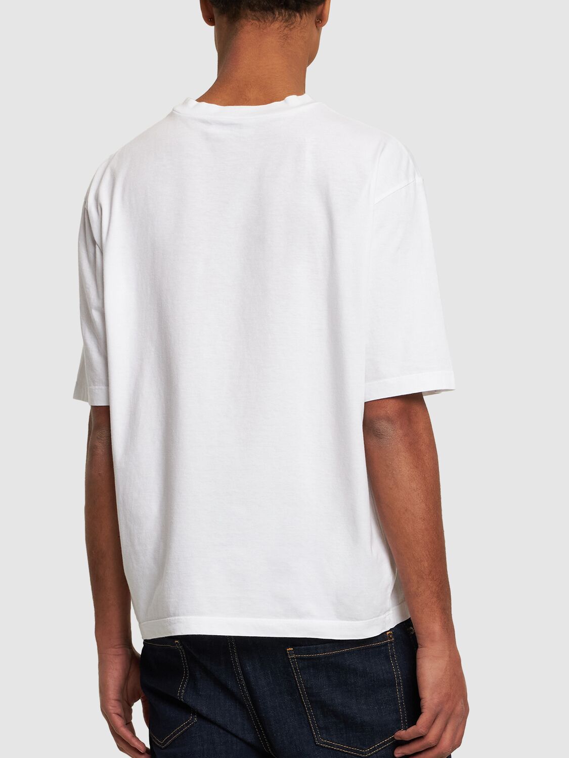 Shop Dsquared2 Loose Fit Printed Cotton T-shirt In Weiss