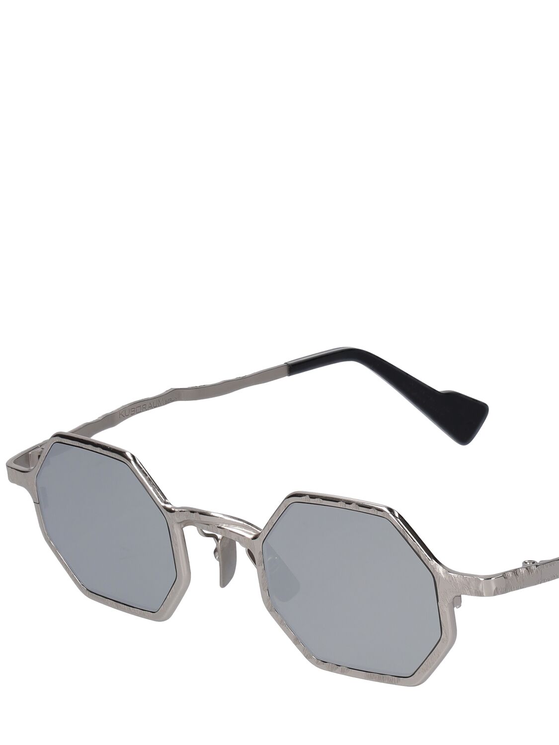 Shop Kuboraum Berlin Z19 Squared Metal Sunglasses In Silver