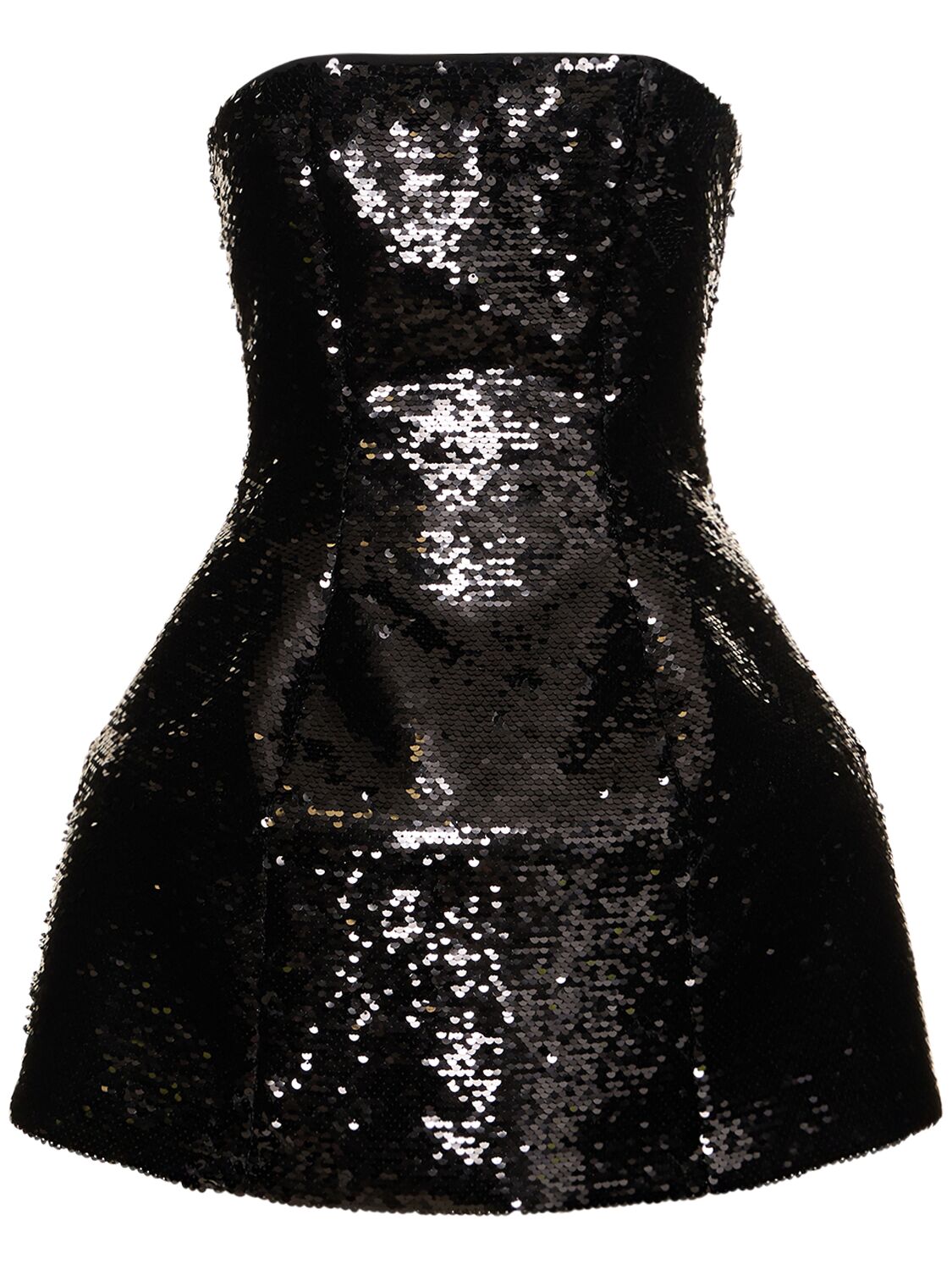 Giuseppe Di Morabito Shiny Strapless Mini Dress In Black