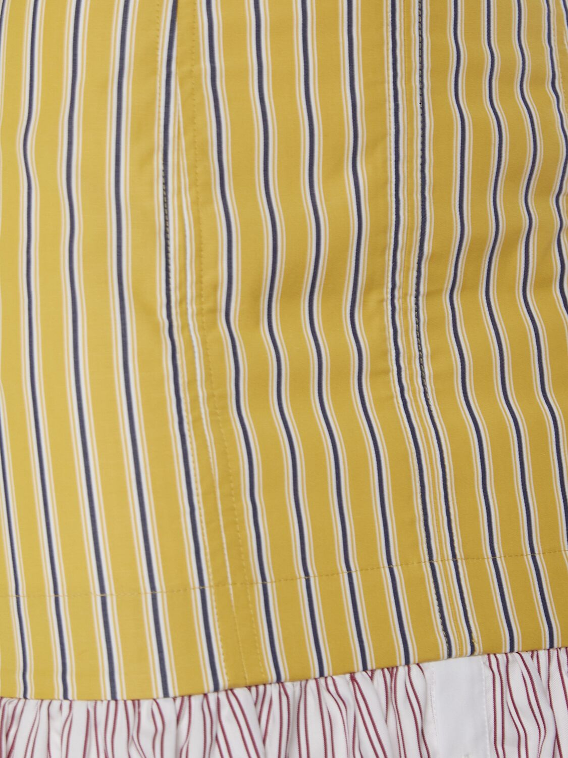 Shop Dsquared2 Striped Cotton Strapless Mini Dress In Yellow,multi