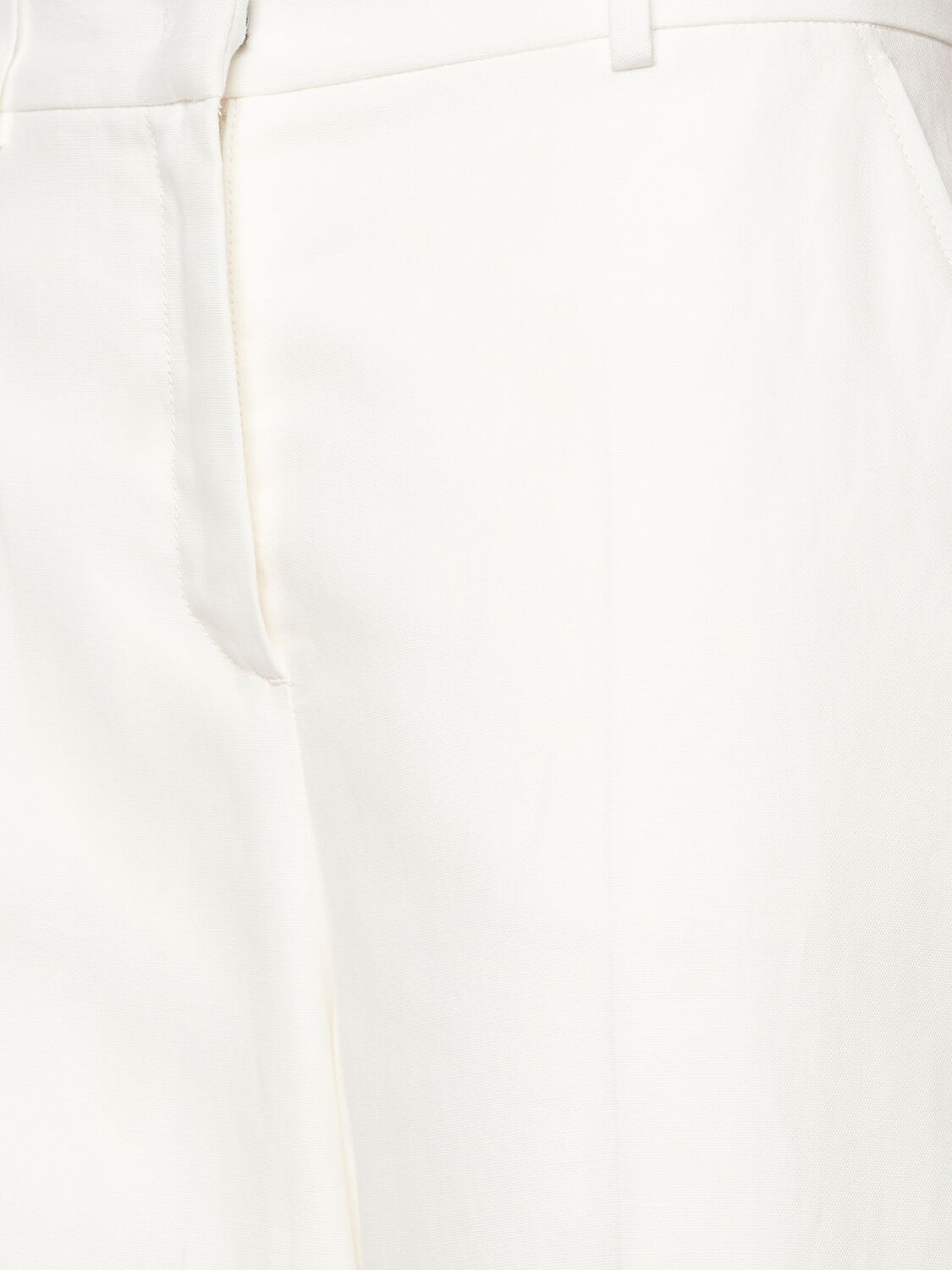 Shop Weekend Max Mara Zircone Cotton & Linen Canvas Wide Pants In Ivory