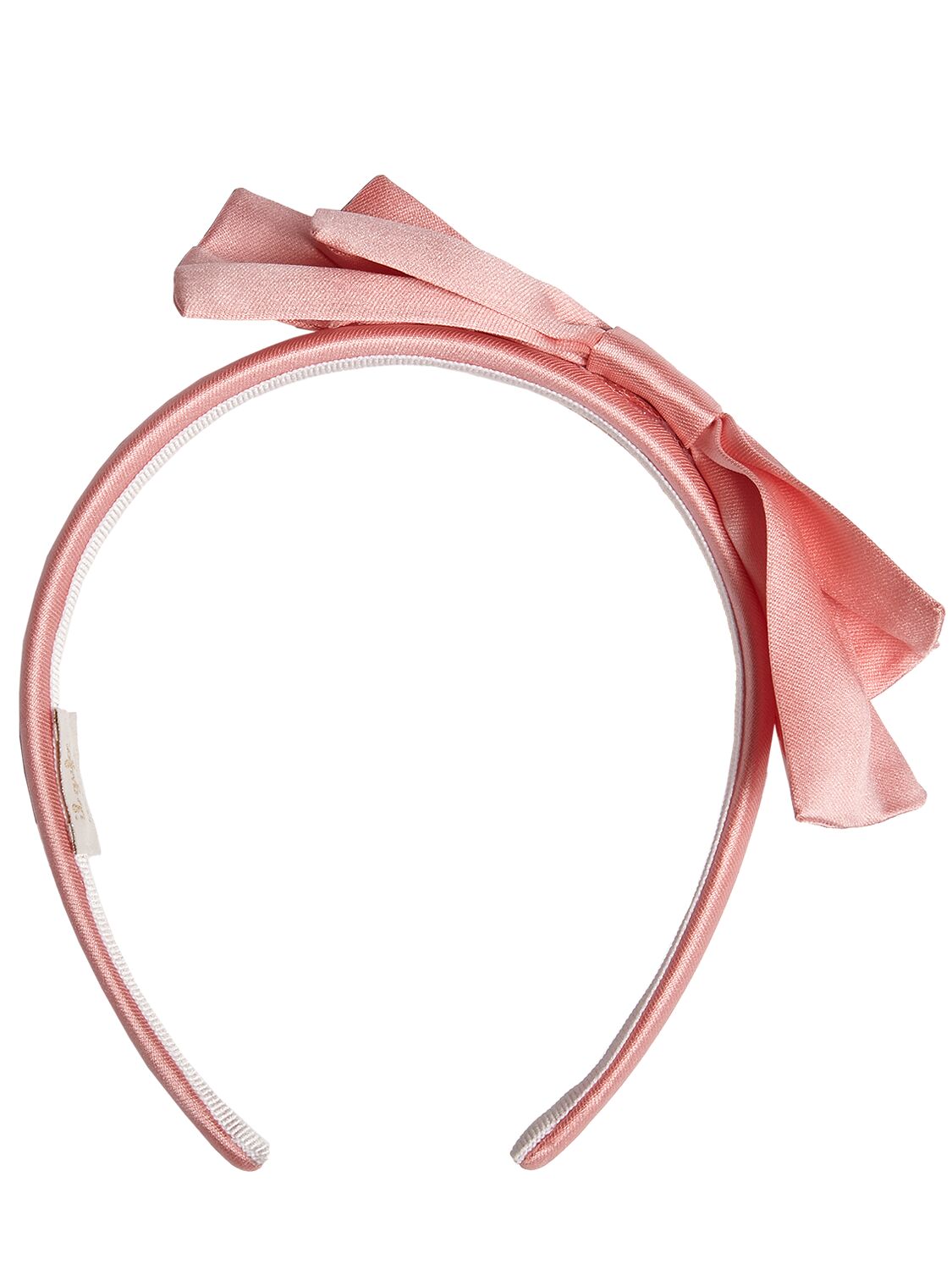 Il Gufo Kids' Satin Headband W/bow In Pink