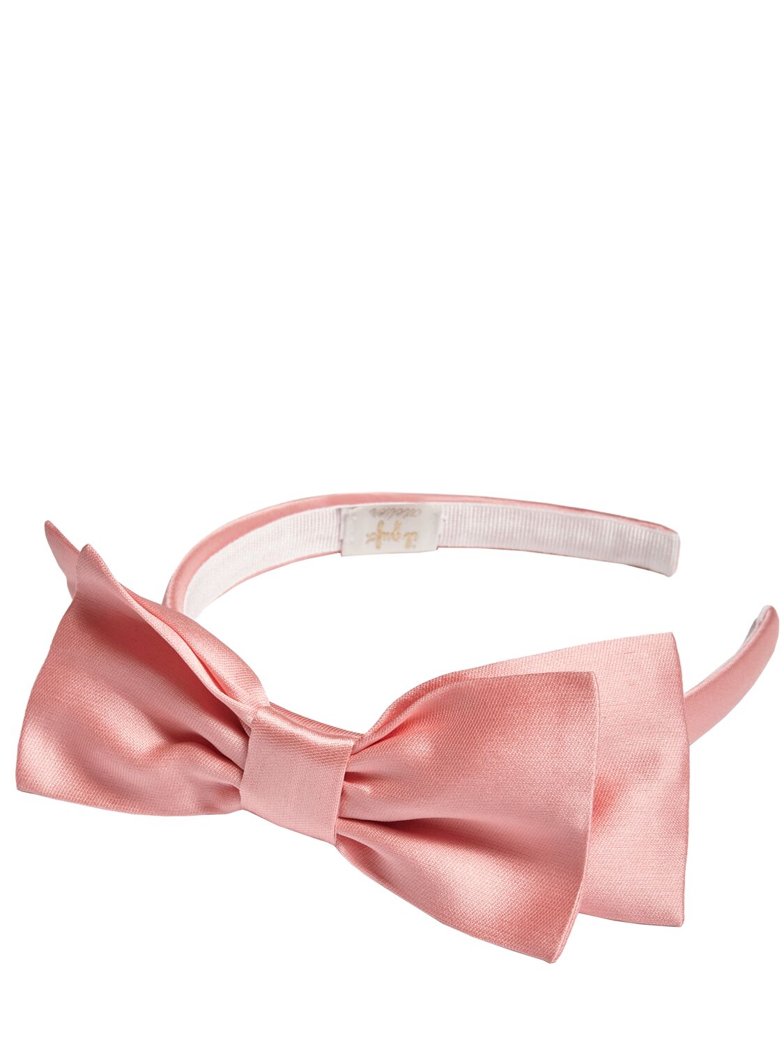 Shop Il Gufo Satin Headband W/bow In Pink