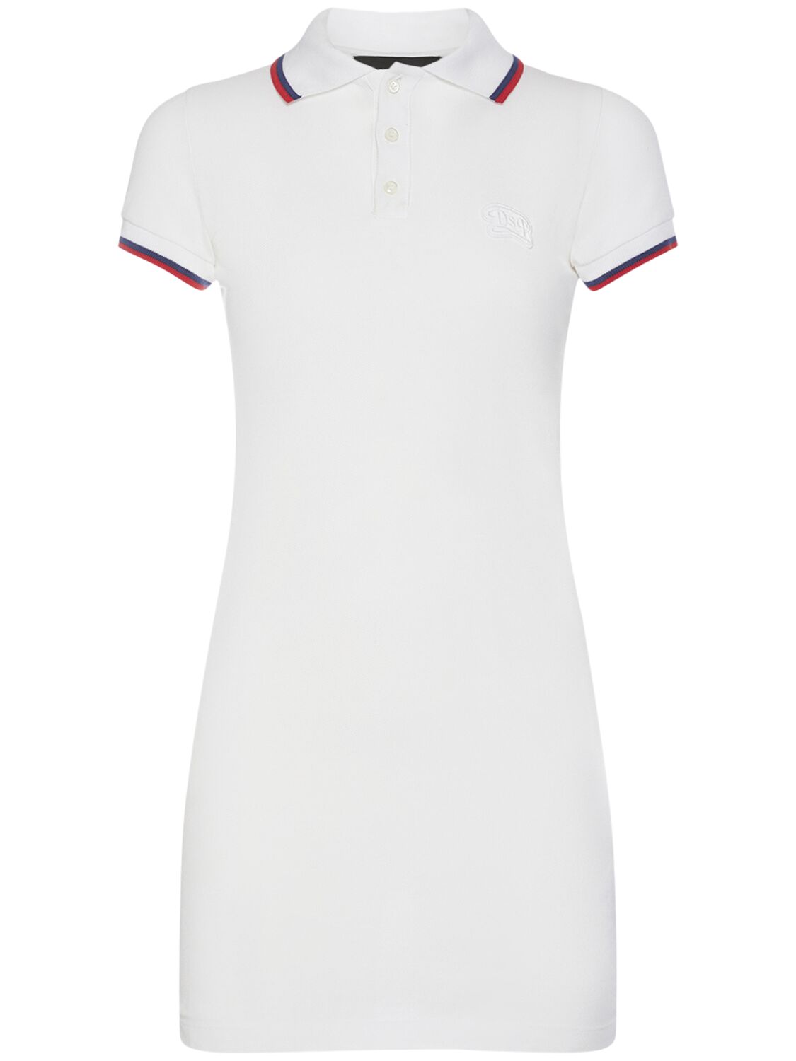 Dsquared2 Cotton Piquet Mini Polo Dress In White