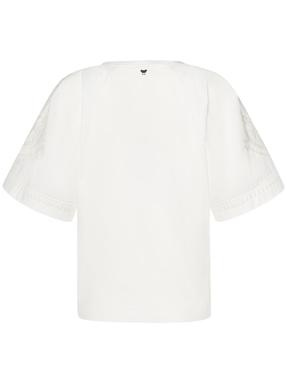 Shop Weekend Max Mara Livorno Cotton Jersey Top W/embroidery In White