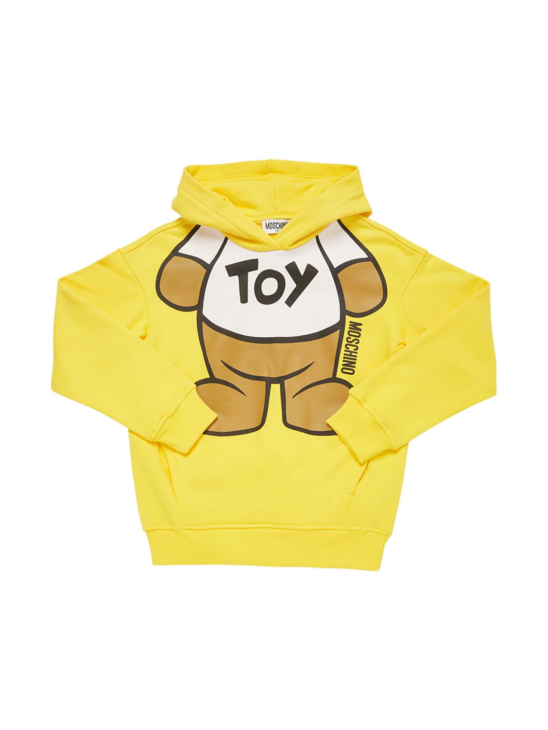 Moschino Kids' Hooded Cotton Sweatshirt In Yellow