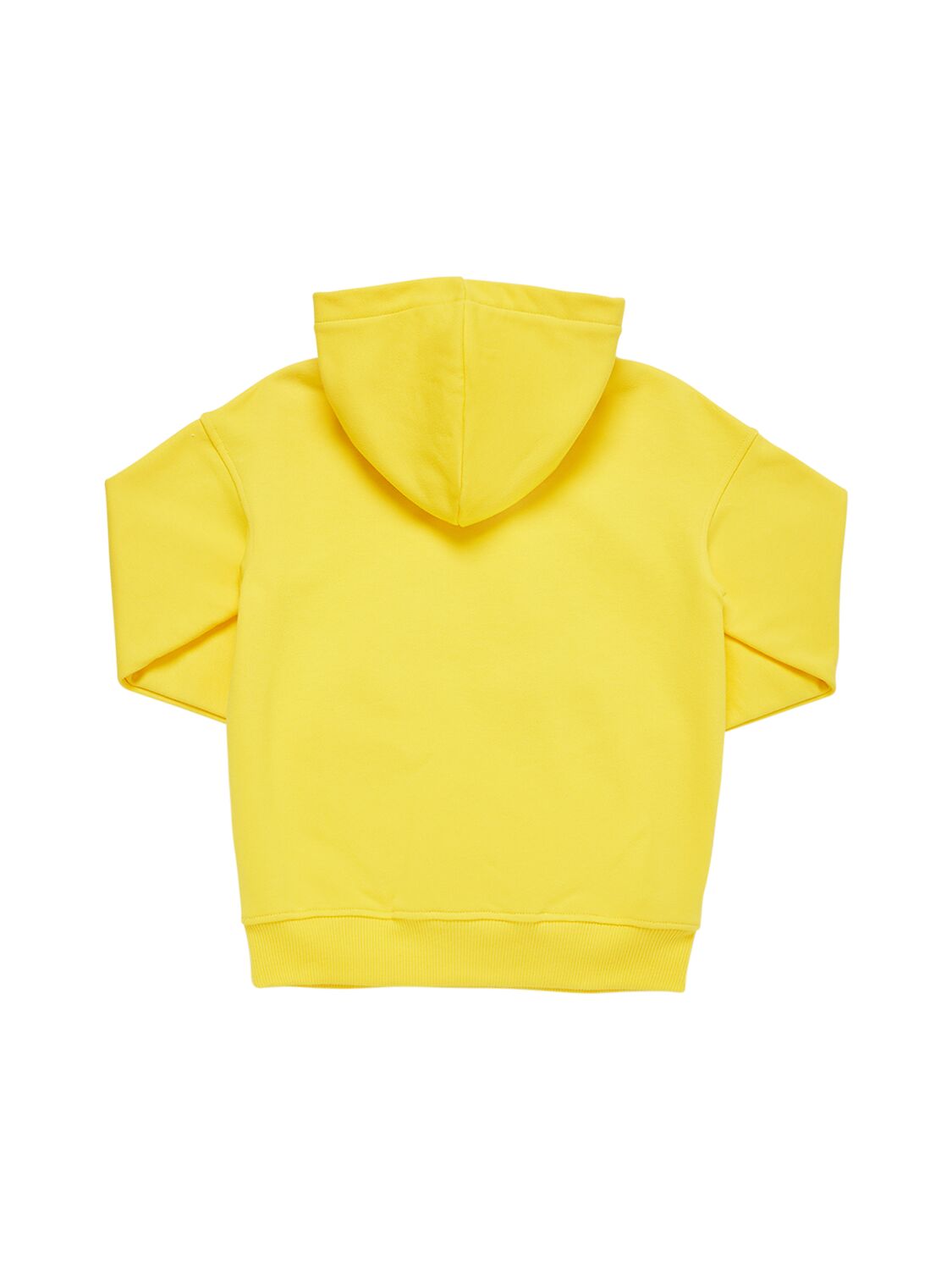 Shop Moschino Hooded Cotton Sweatshirt In Yellow