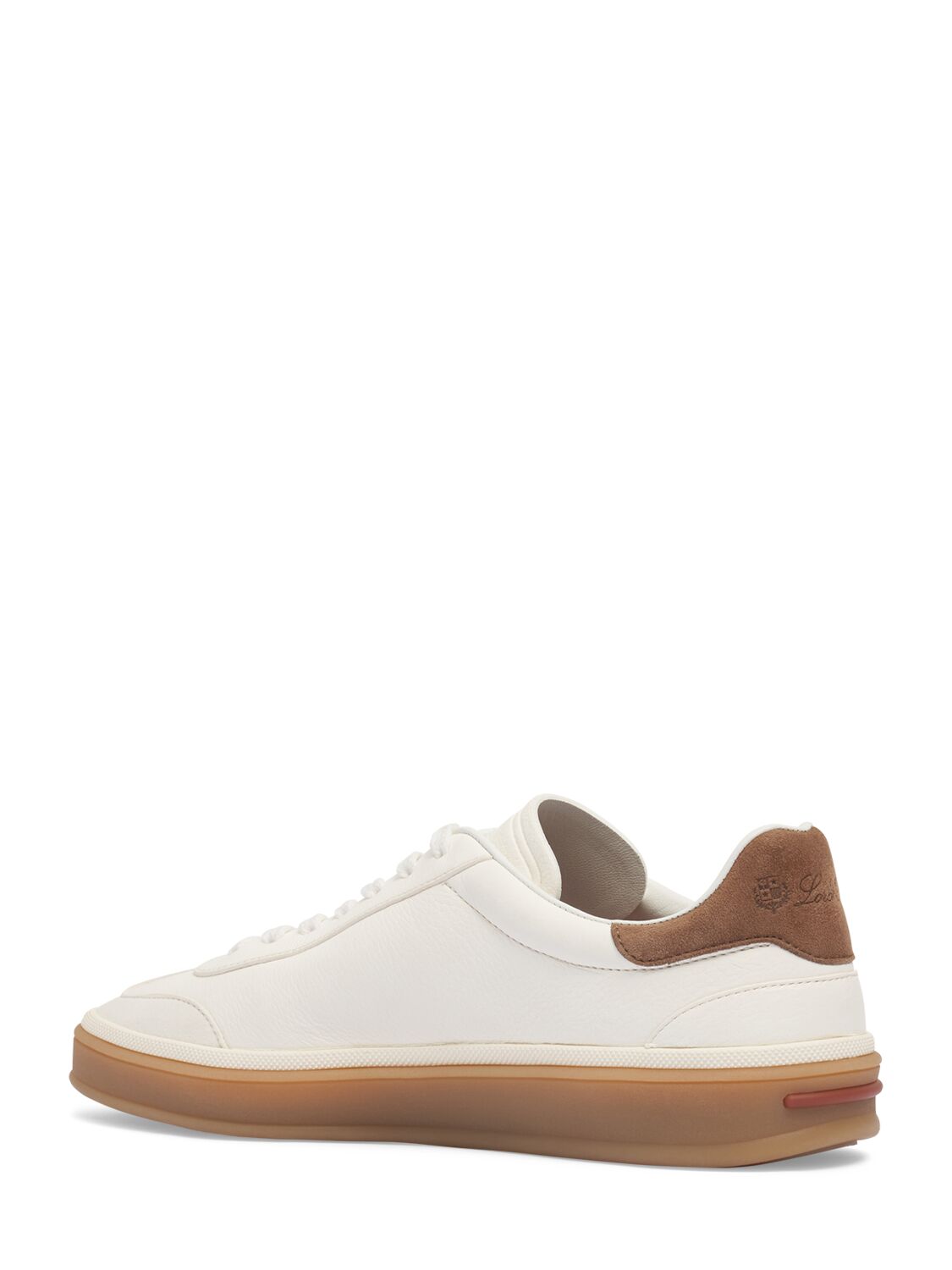 Shop Loro Piana Tennis Walk Leather Sneakers In Off White