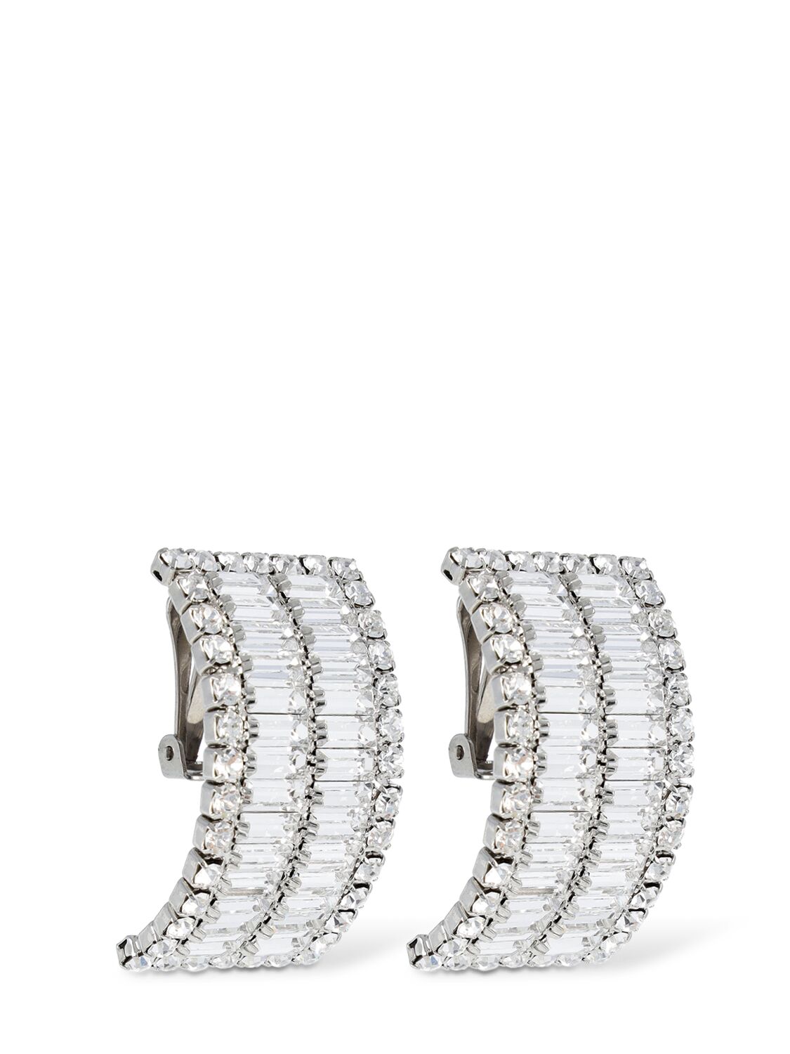 Shop Alessandra Rich Crystal Stud Earrings In Silver