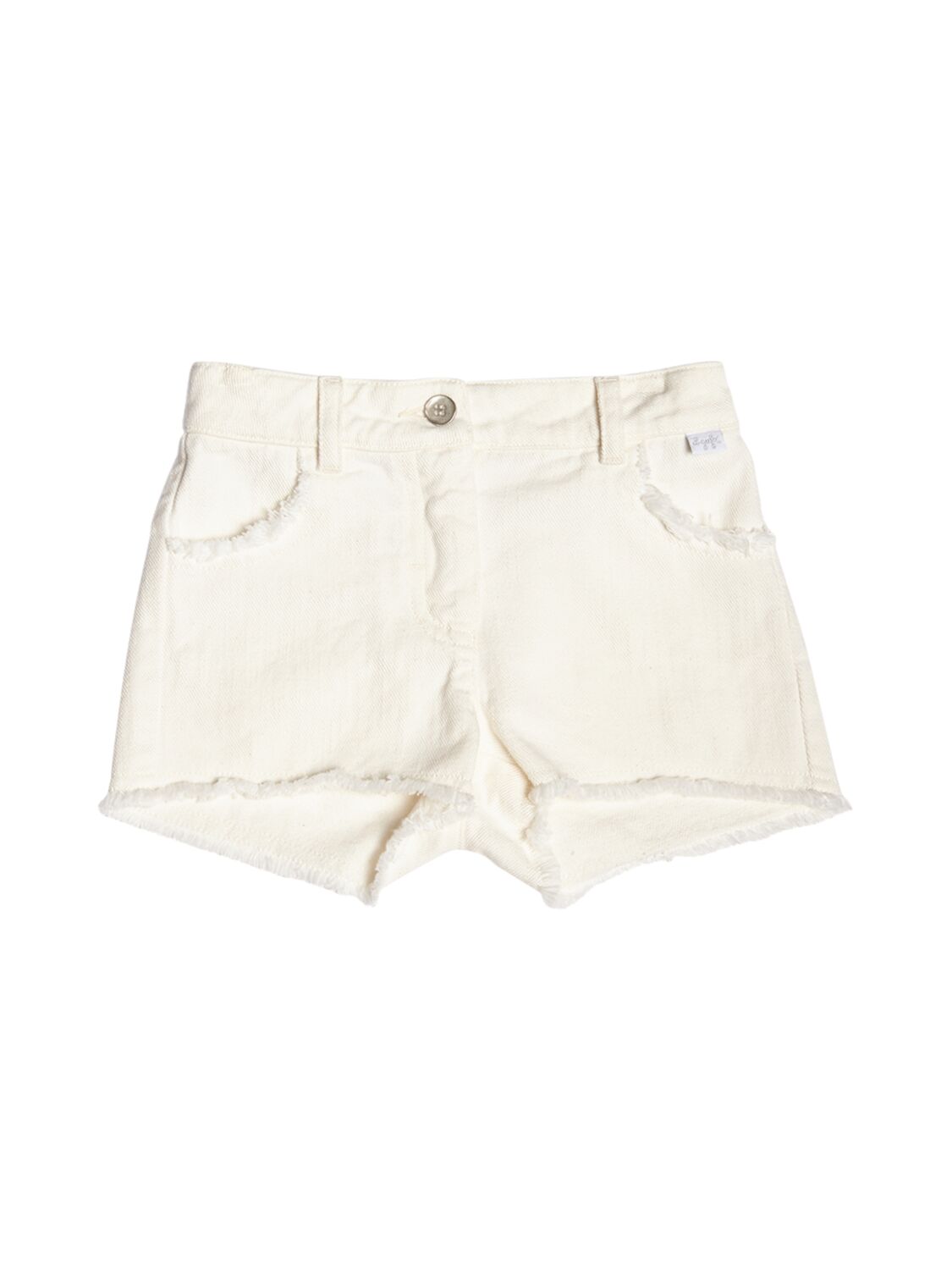 Shop Il Gufo Light Denim Shorts In Off-white