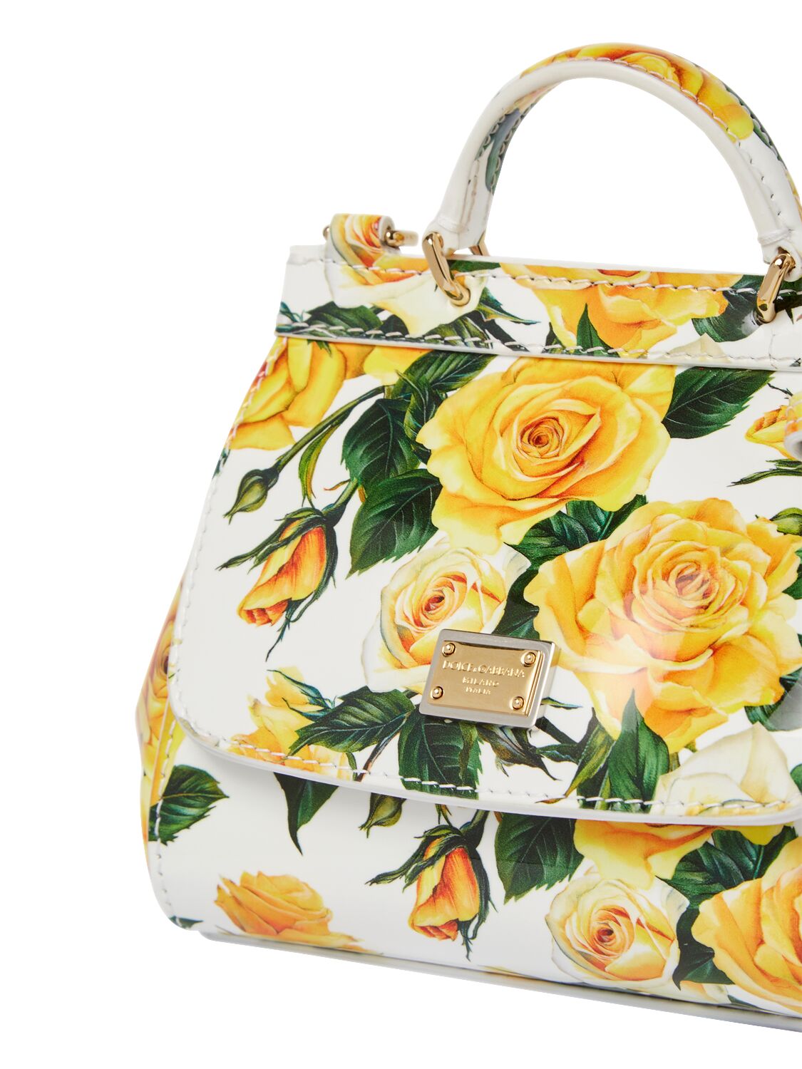 Shop Dolce & Gabbana Printed Patent Leather Bag In Bunt