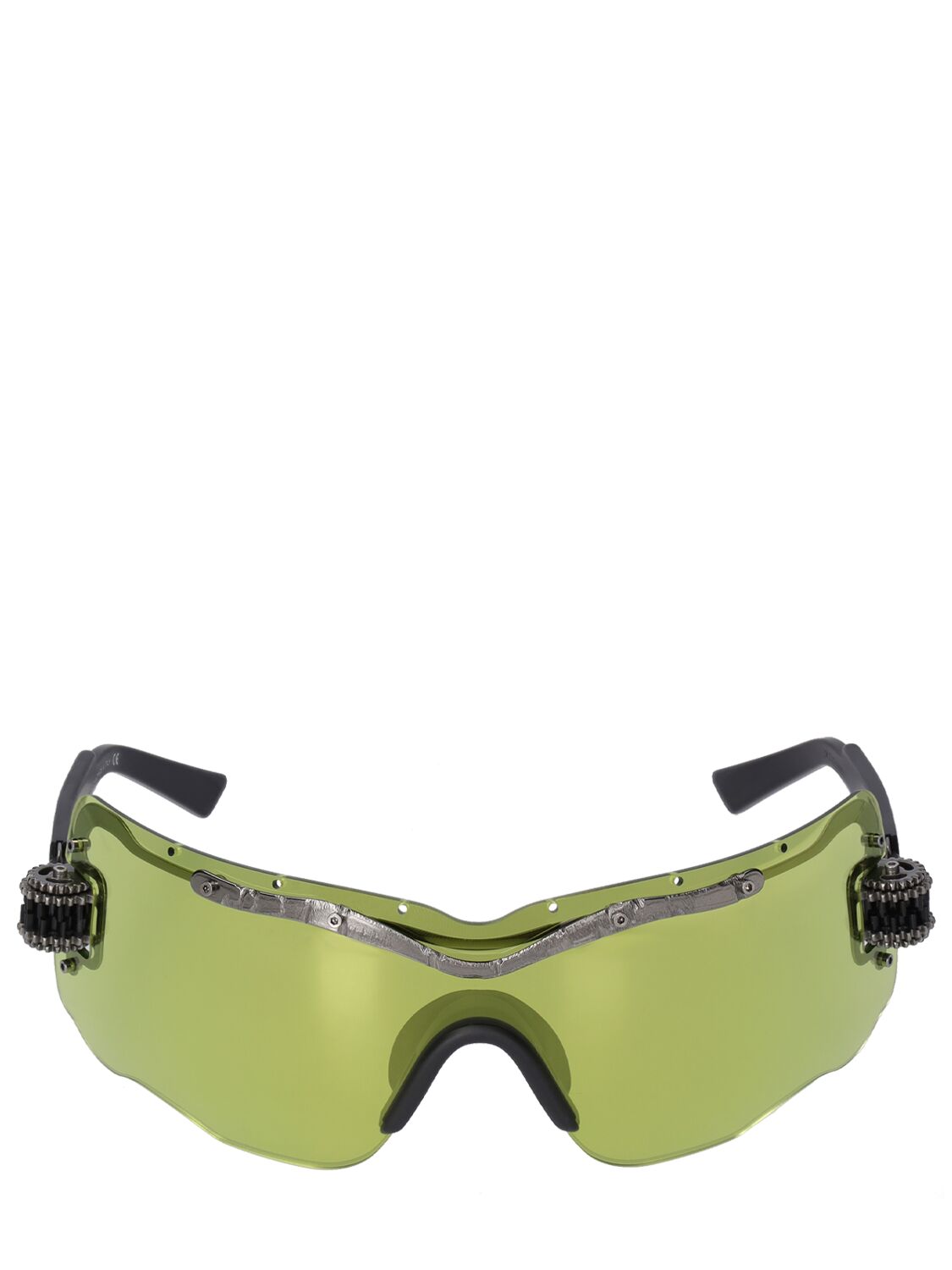 Kuboraum Berlin E15 Mask Ruthenium Sunglasses In Green,black