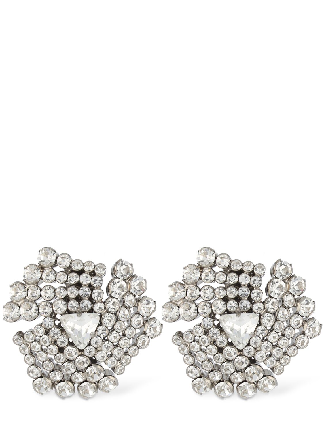 Shop Alessandra Rich Crystal Stud Earrings In Silver