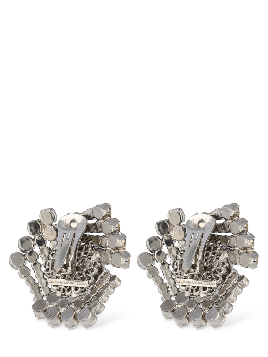 Shop Alessandra Rich Crystal Stud Earrings In Silver