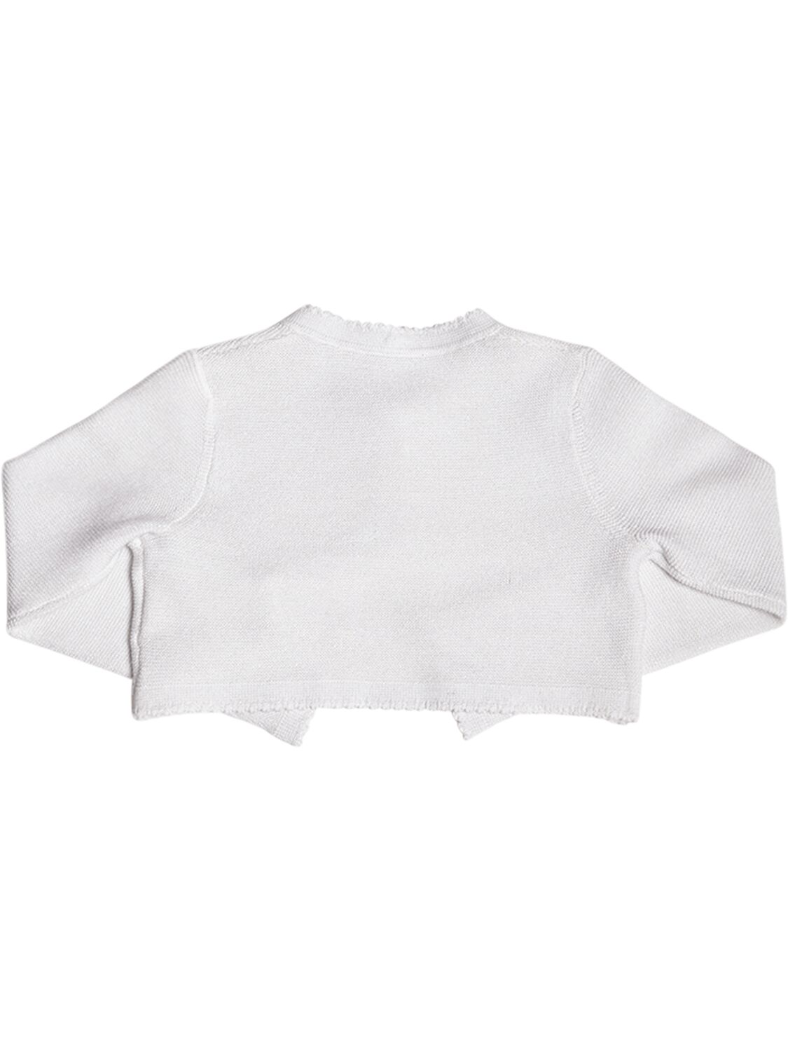 Shop Il Gufo Cotton Knit Cardigan W/lurex In White