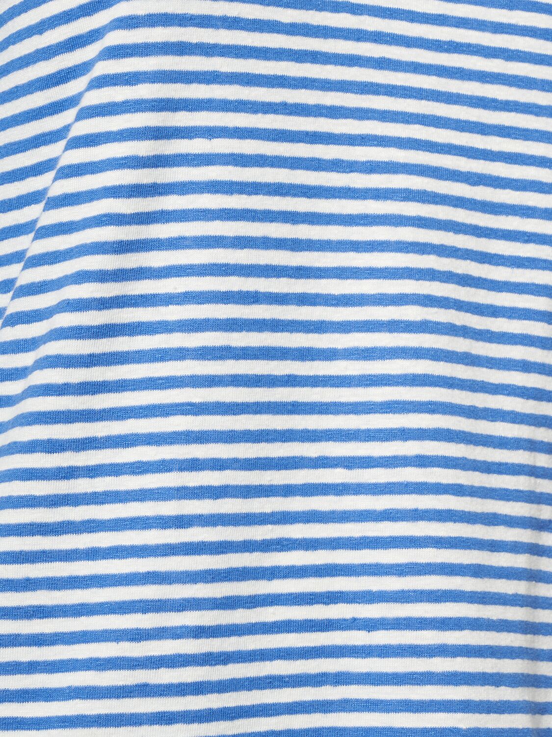 Shop Weekend Max Mara Brunate Linen Jersey V Neck T-shirt In 화이트,블루