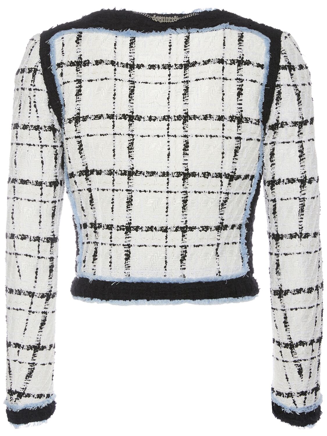 Shop Dsquared2 Bouclé Cropped Jacket In White,multi