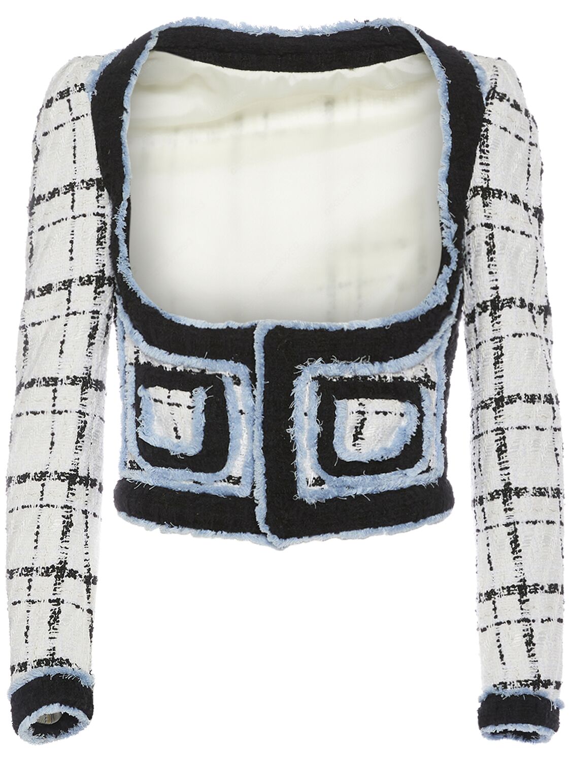 Dsquared2 Bouclé Cropped Jacket In White,multi