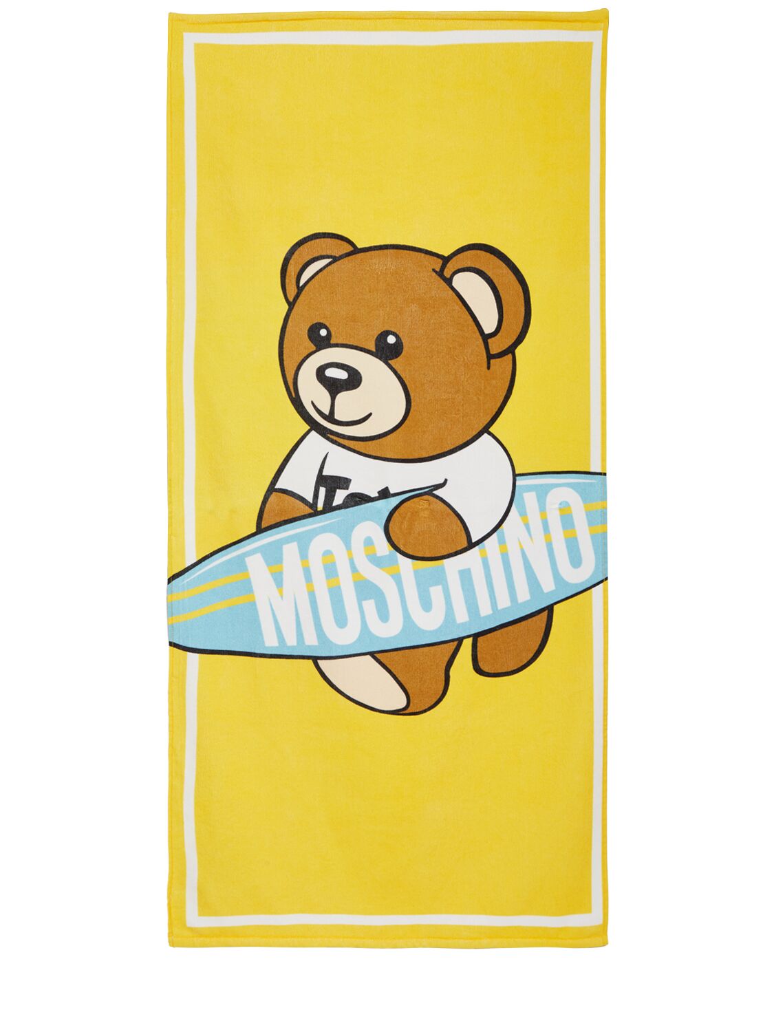 Moschino Kids' Cotton Terry Towel In Yellow