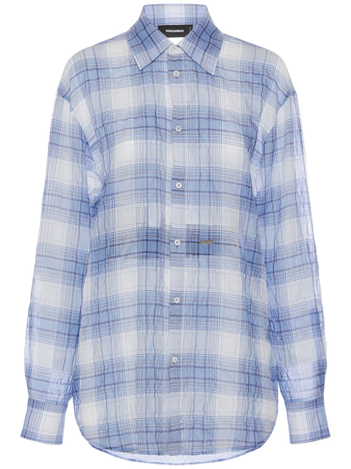 Dsquared2 Checked Cotton Shirt In Bkue,multi