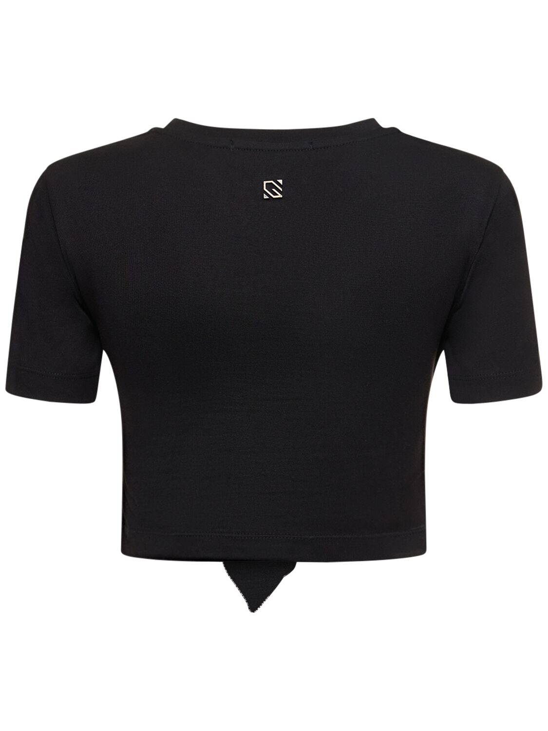 Shop Giuseppe Di Morabito Embellished Cotton Cutout T-shirt In Black