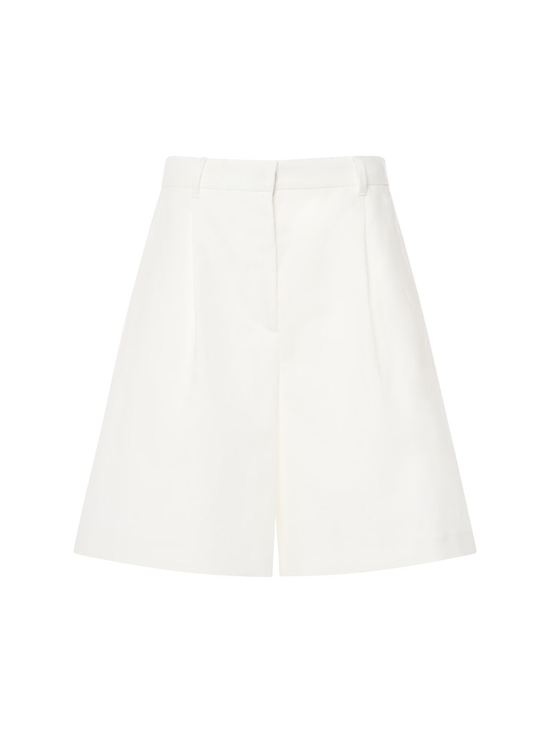 Weekend Max Mara Ecuba Cotton & Linen Canvas Shorts In 아이보리