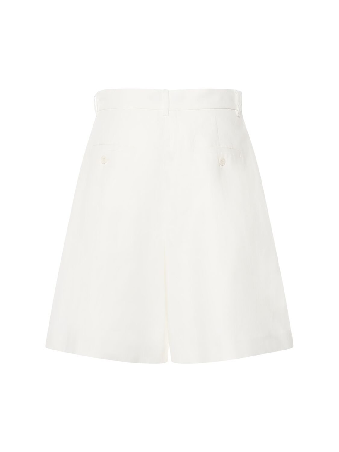 WEEKEND MAX MARA ECUBA COTTON & LINEN CANVAS SHORTS 