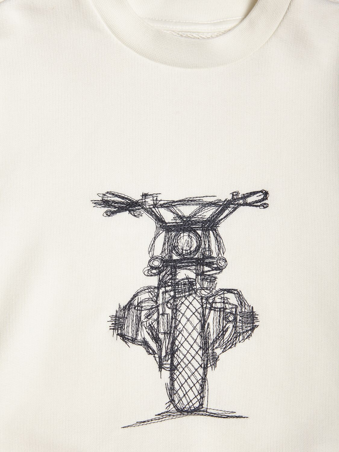 Shop Il Gufo Embroidered Cotton Crewneck Sweatshirt In White,black
