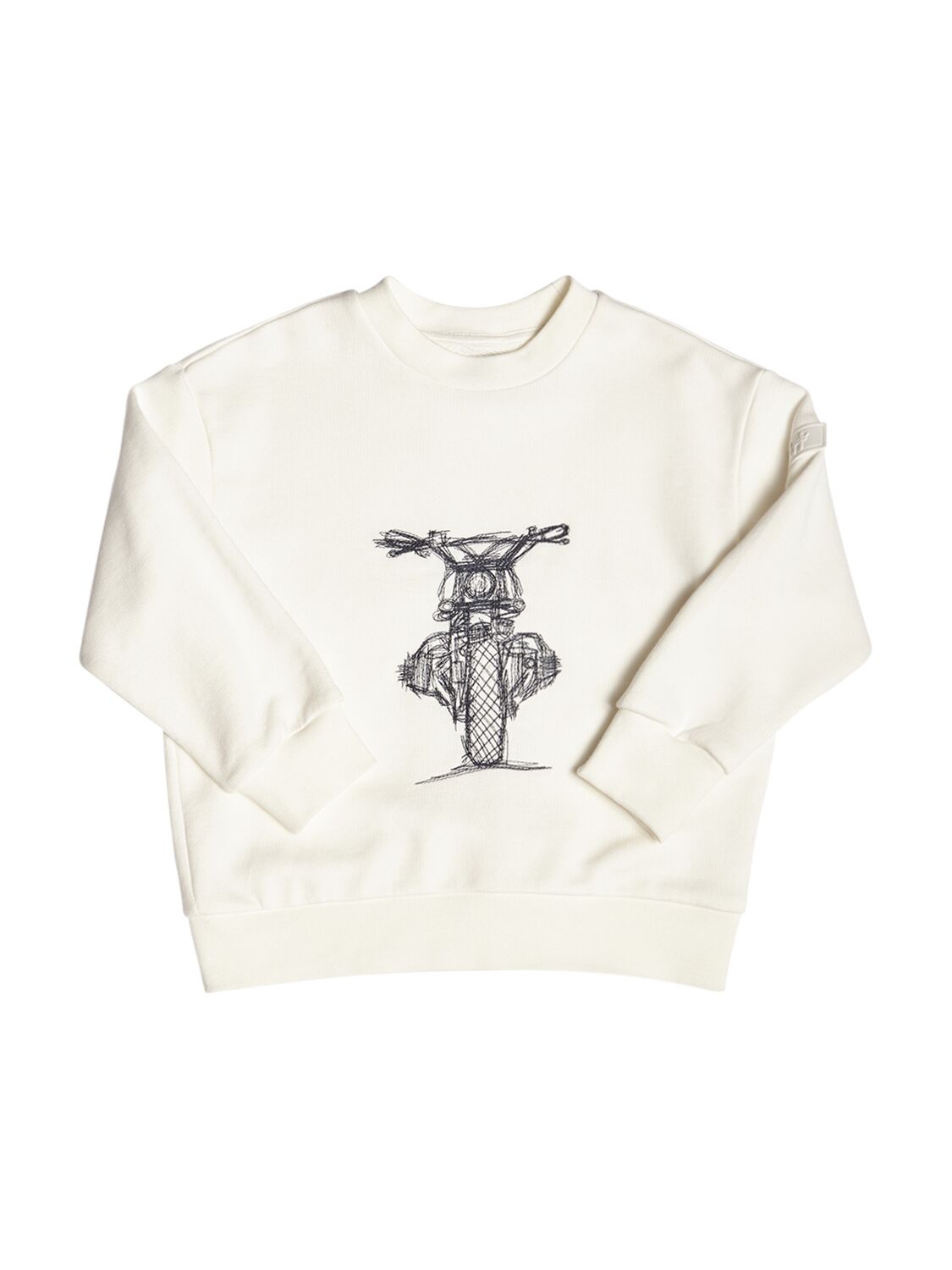 Image of Embroidered Cotton Crewneck Sweatshirt