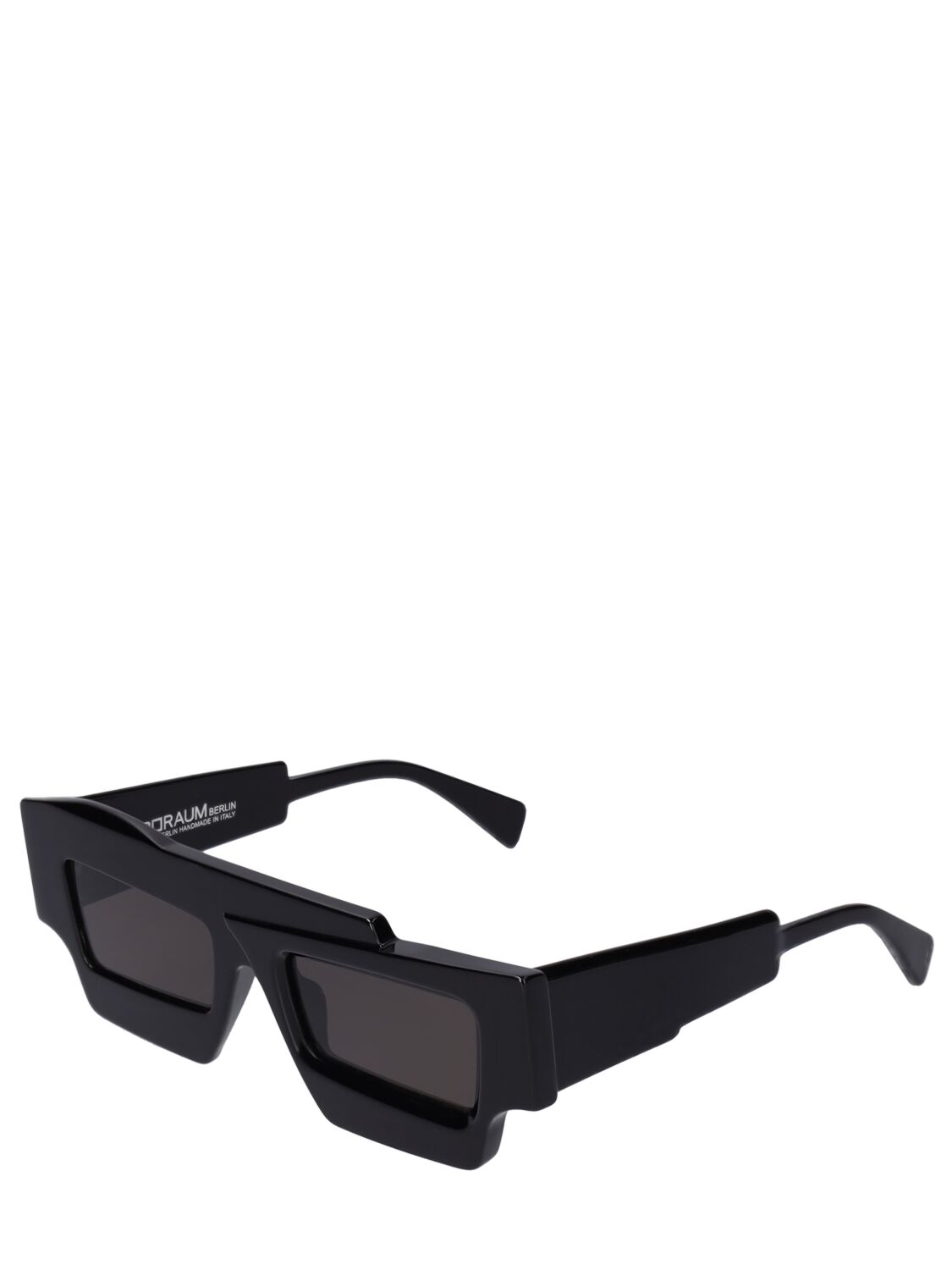 Shop Kuboraum Berlin X12 Square Asymmetric Acetate Sunglasses In Black