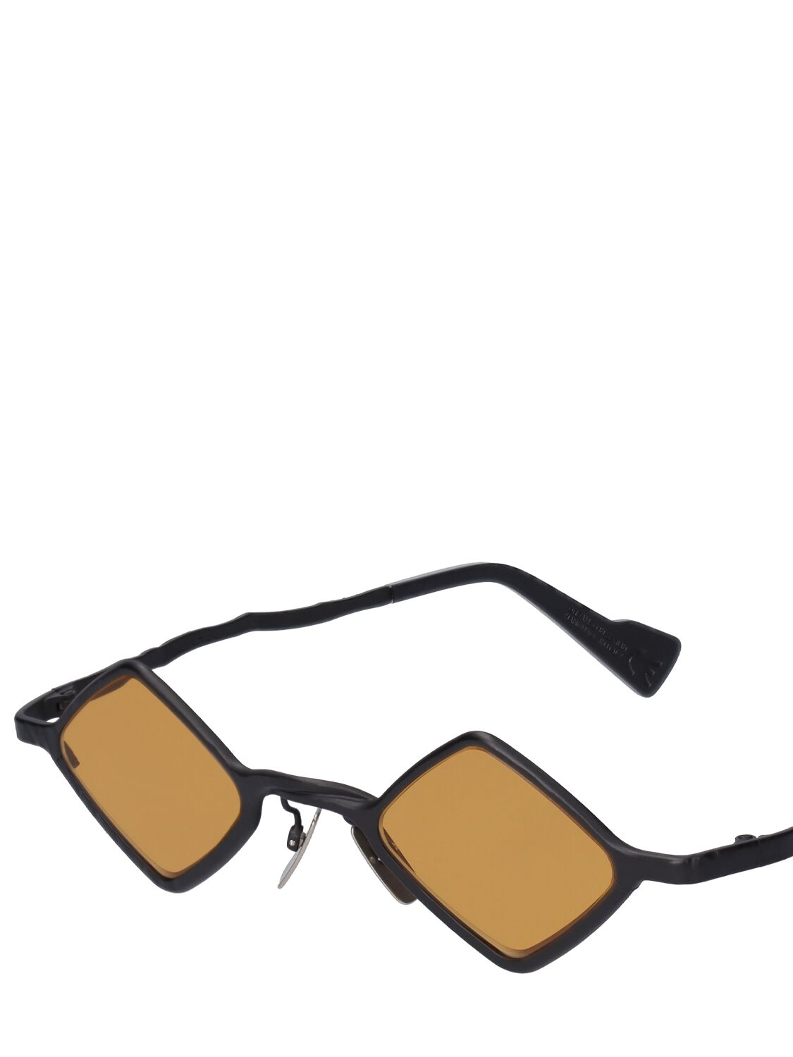 Shop Kuboraum Berlin Z14 Squared Metal Sunglasses In Black,gold
