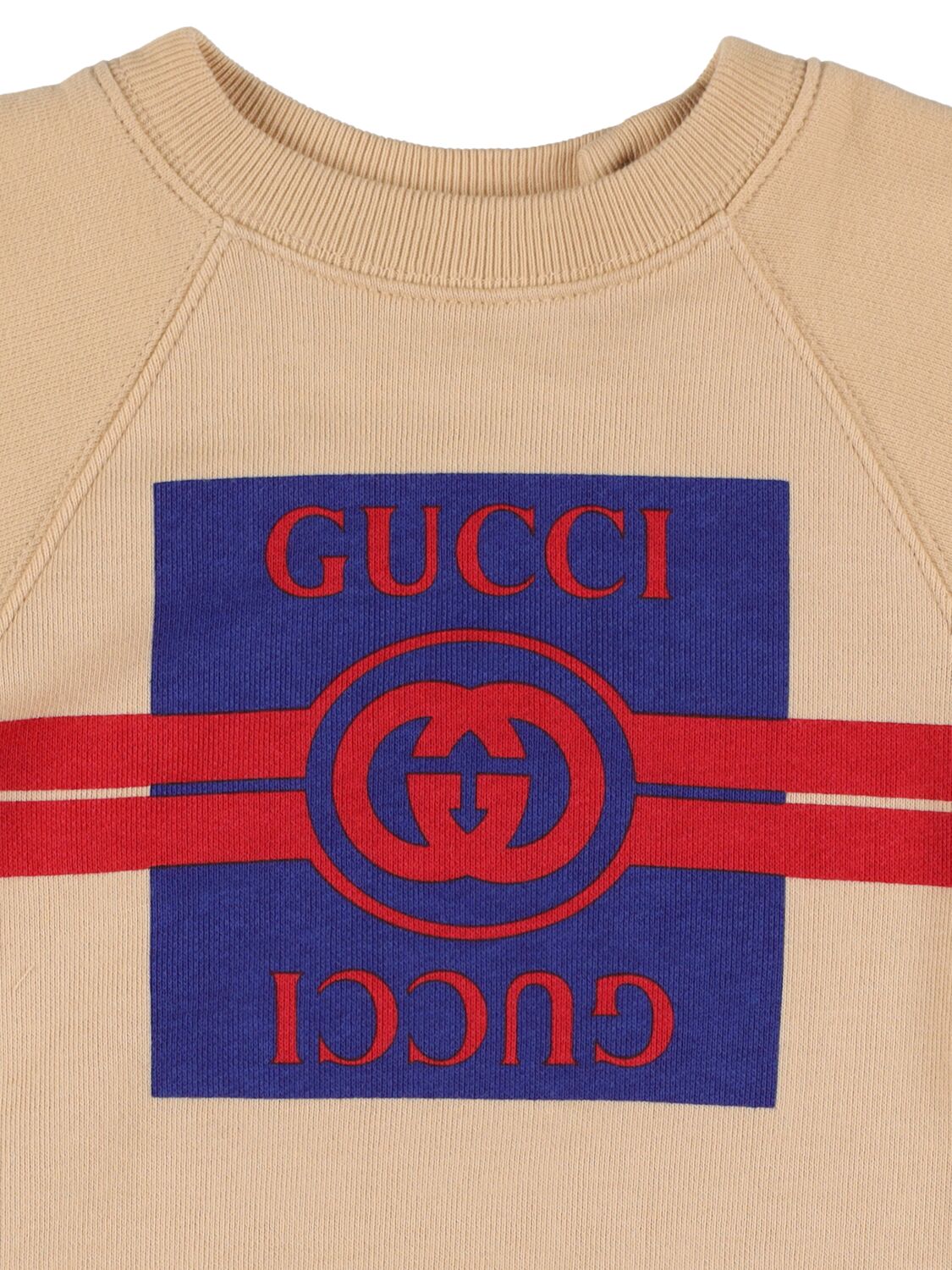 Shop Gucci Cotton Jersey Sweatshirt In Creme,multi