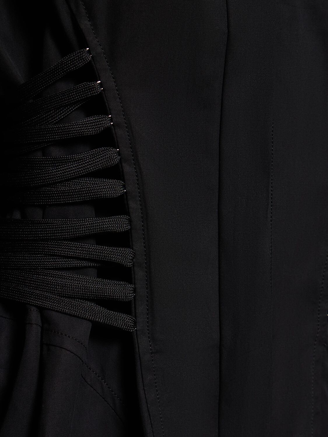 Shop Mugler Cotton Poplin Mini Shirt Dress In Black