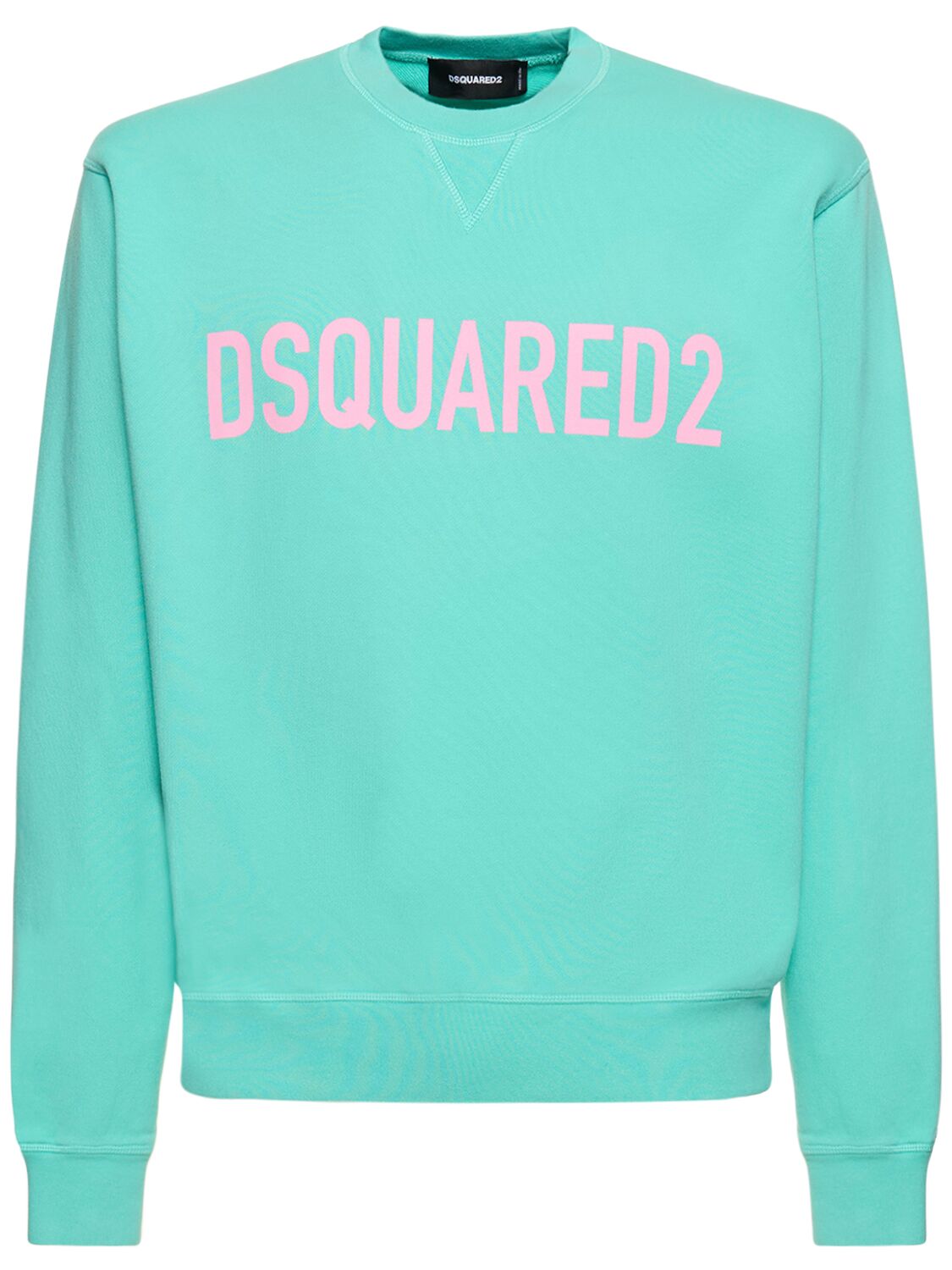Dsquared2 Logo Cool Fit Cotton Crew Sweatshirt In Blassgrün