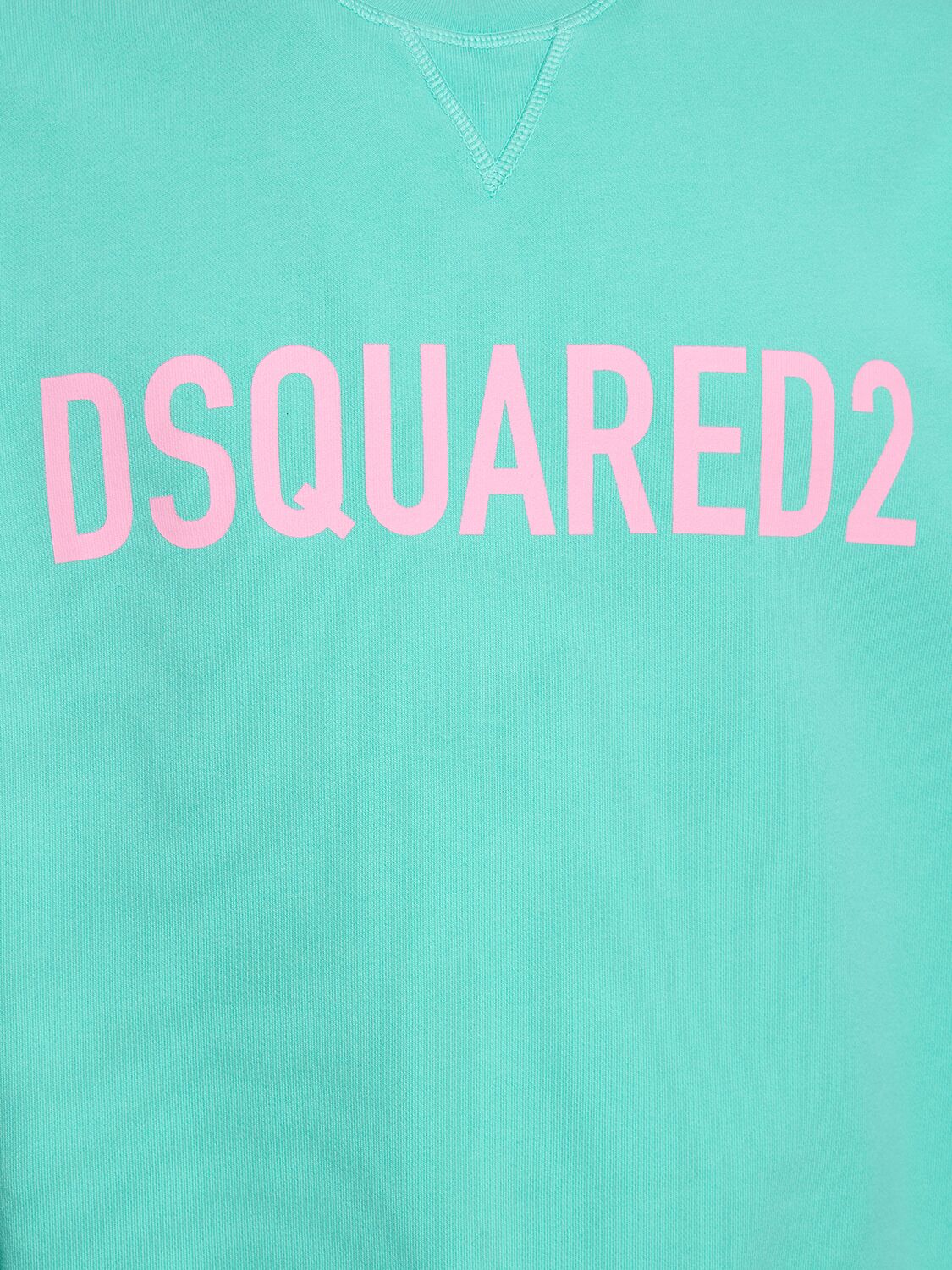 Shop Dsquared2 Logo Cool Fit Cotton Crew Sweatshirt In Blassgrün