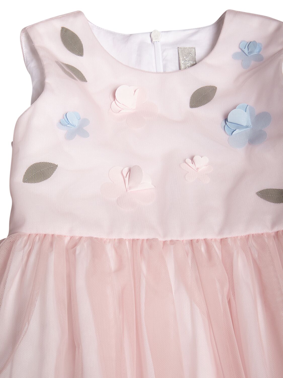 Shop Il Gufo Tulle & Cotton Poplin Party Dress In Pink