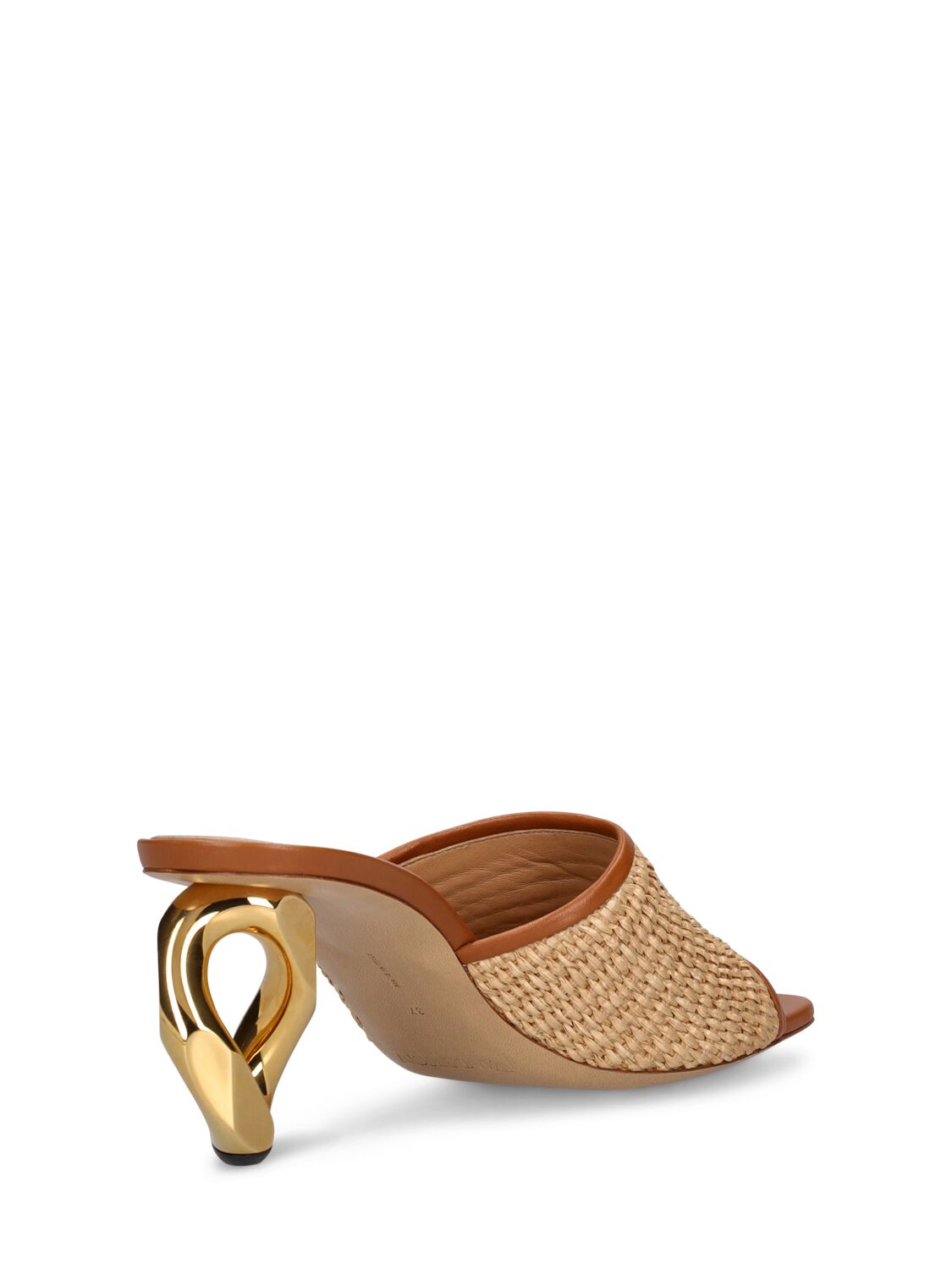 Shop Jw Anderson 75mm Raffia Effect Sandals In Beige