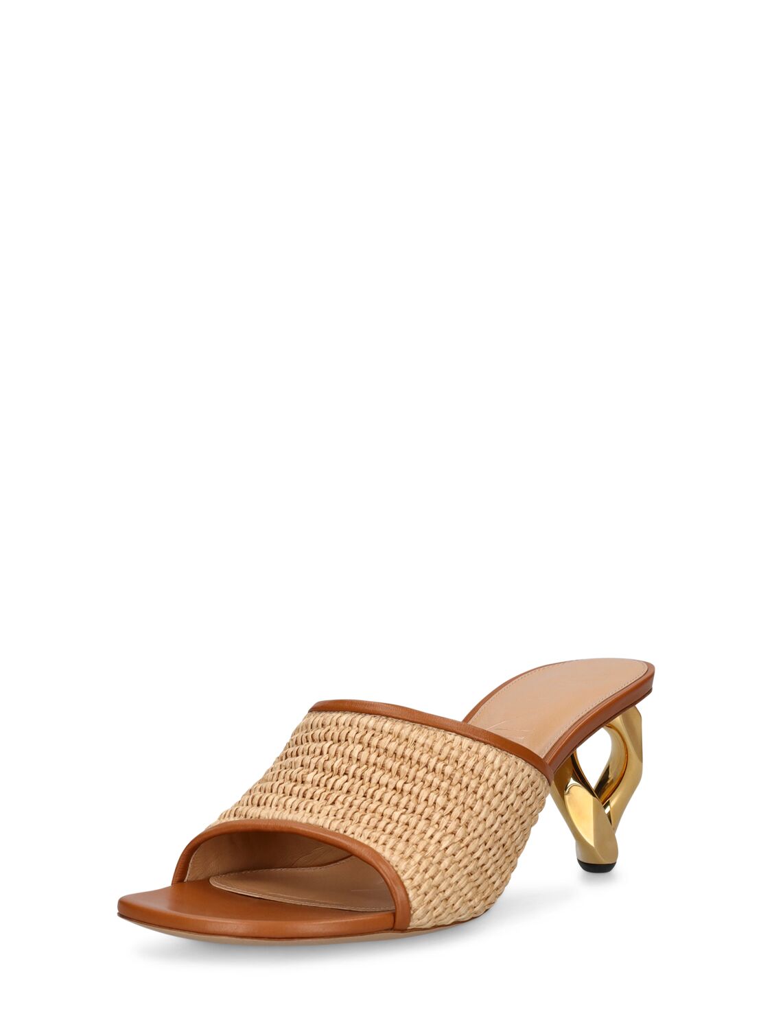 Shop Jw Anderson 75mm Raffia Effect Sandals In Beige