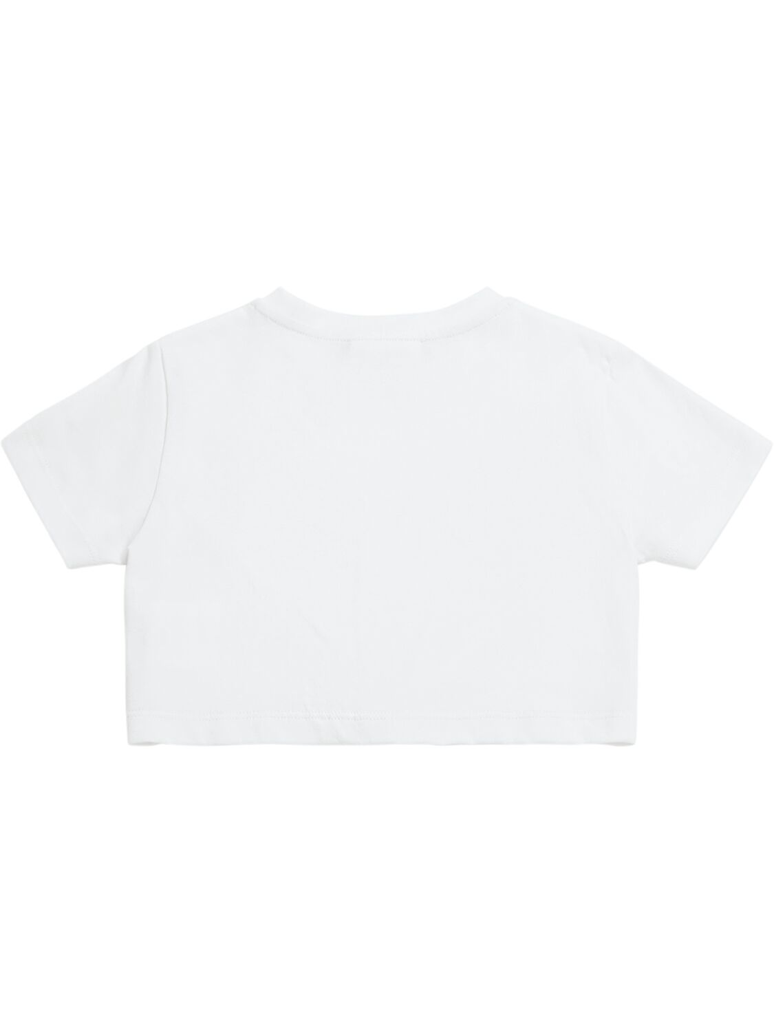 Shop Versace Cotton Jersey Cropped T-shirt In White