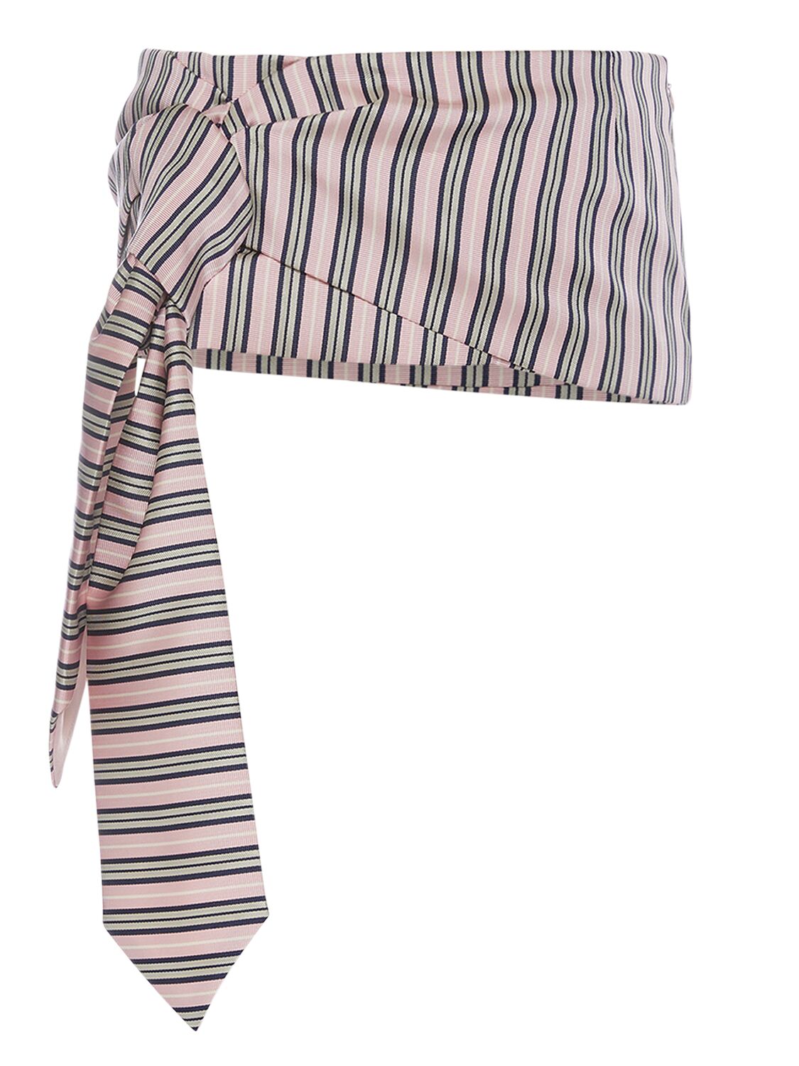 Image of Striped Jacquard Knotted Mini Skirt