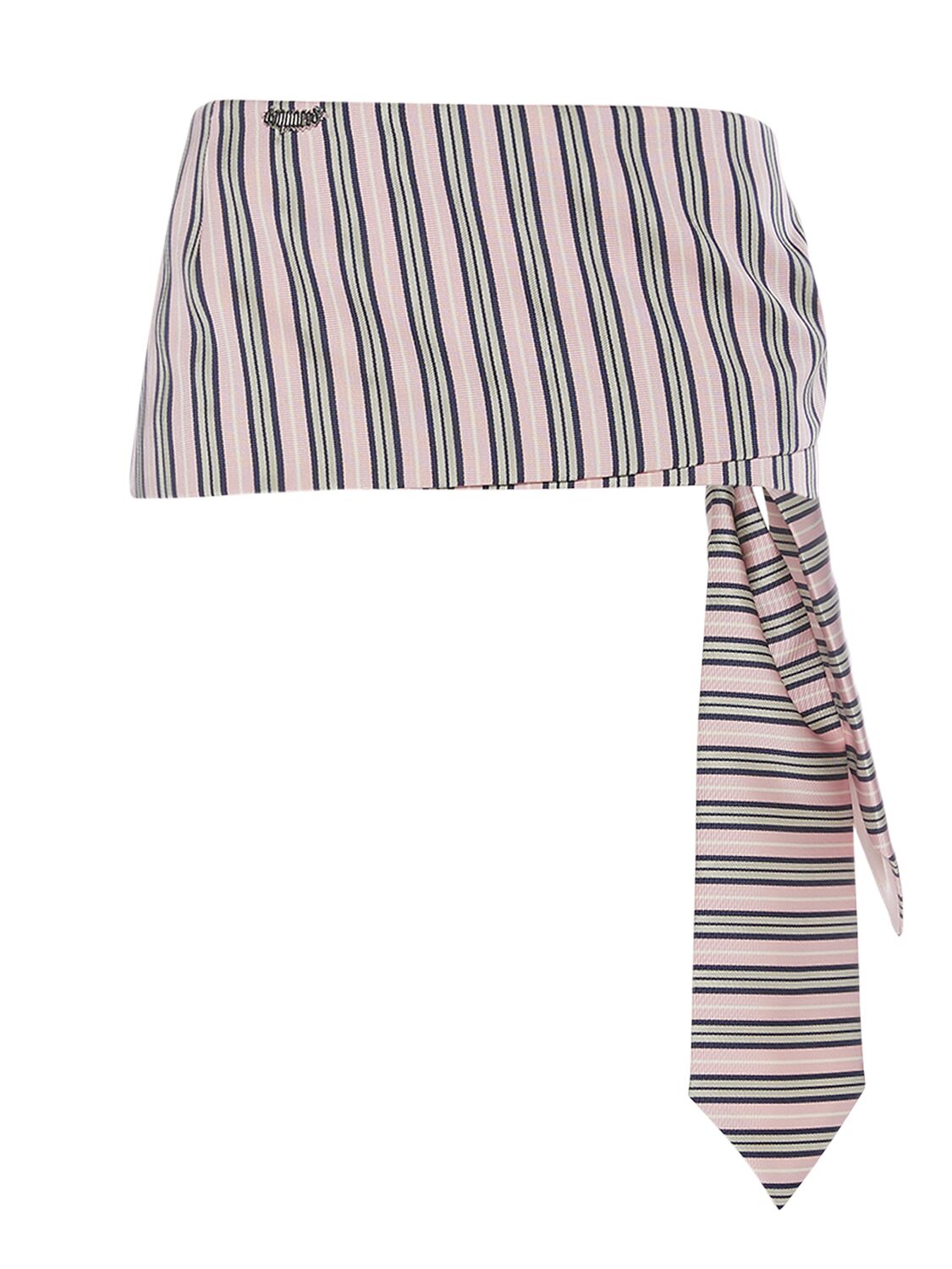 Shop Dsquared2 Striped Jacquard Knotted Mini Skirt In Pink,multi