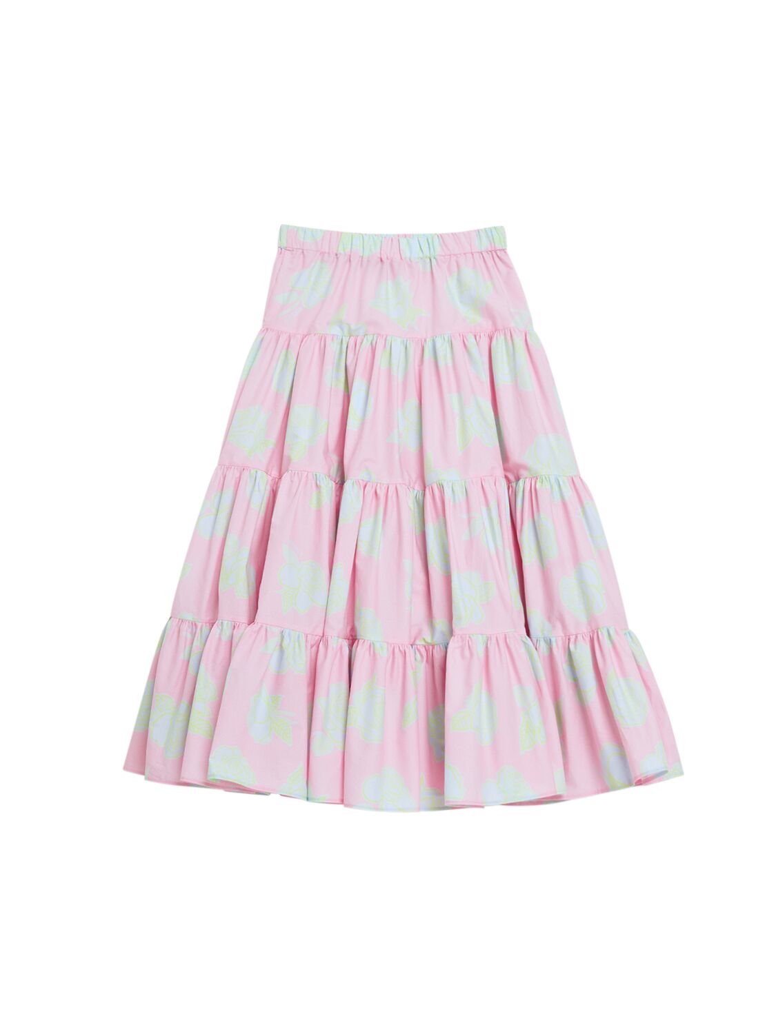 Versace Kids' Cotton Poplin Maxi Skirt In Pink