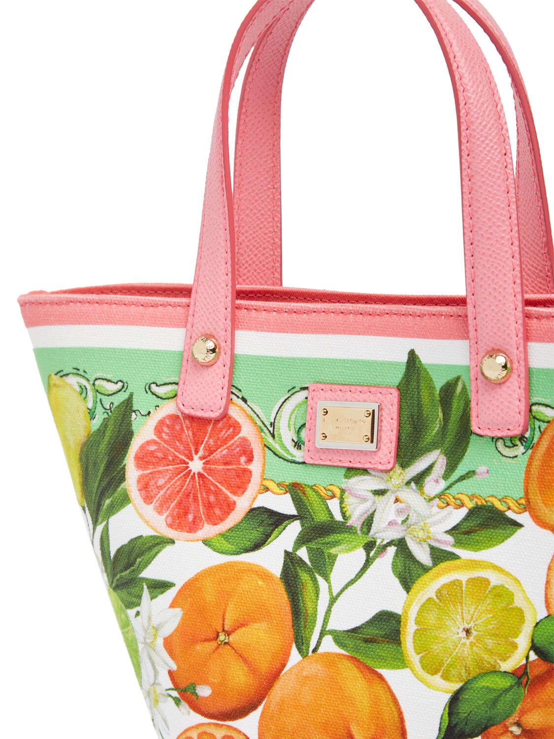 Shop Dolce & Gabbana Printed Cotton Handbag In Bunt