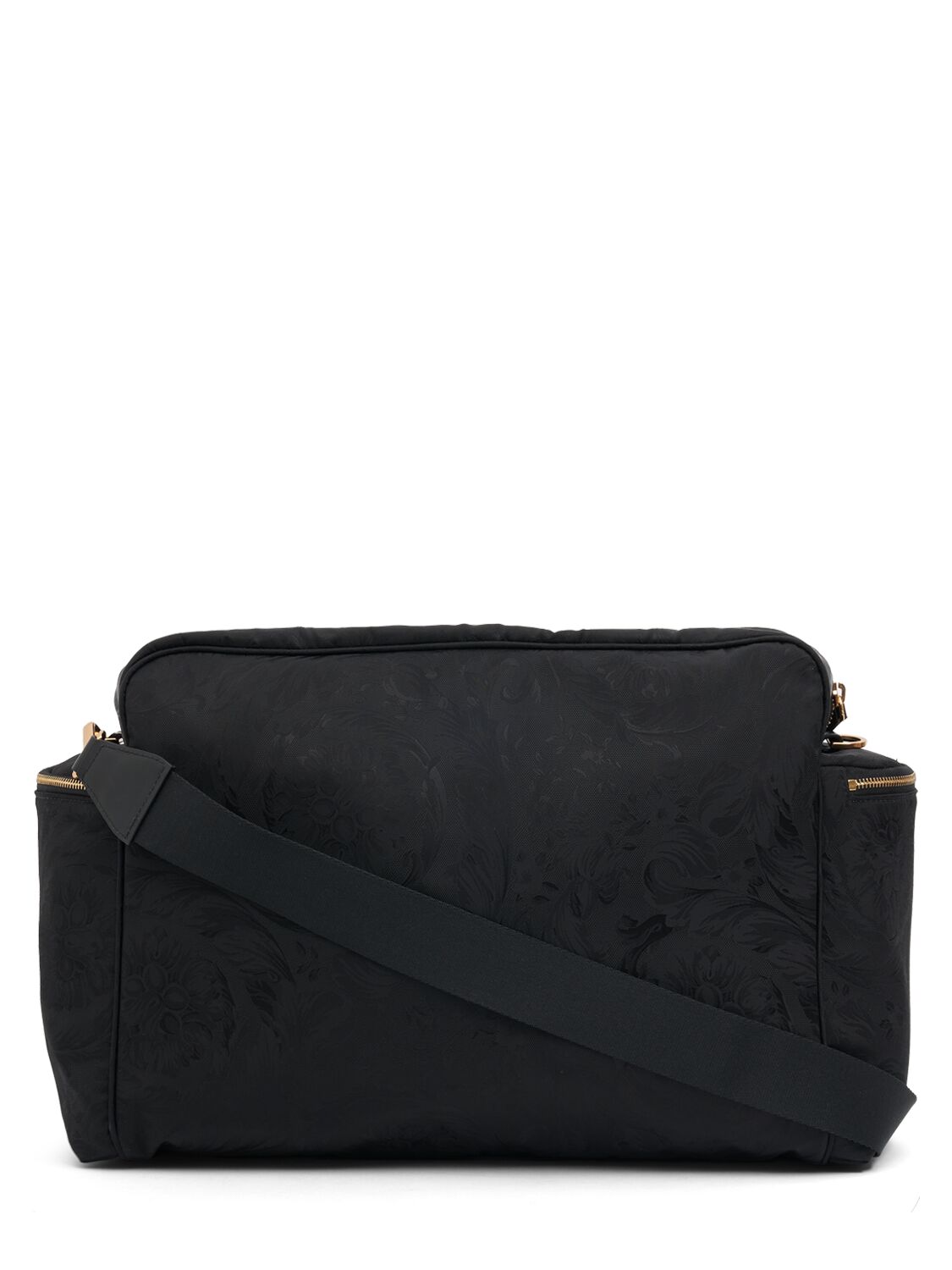 Shop Versace Leather & Fabric Changing Bag & Mat In Schwarz,gold