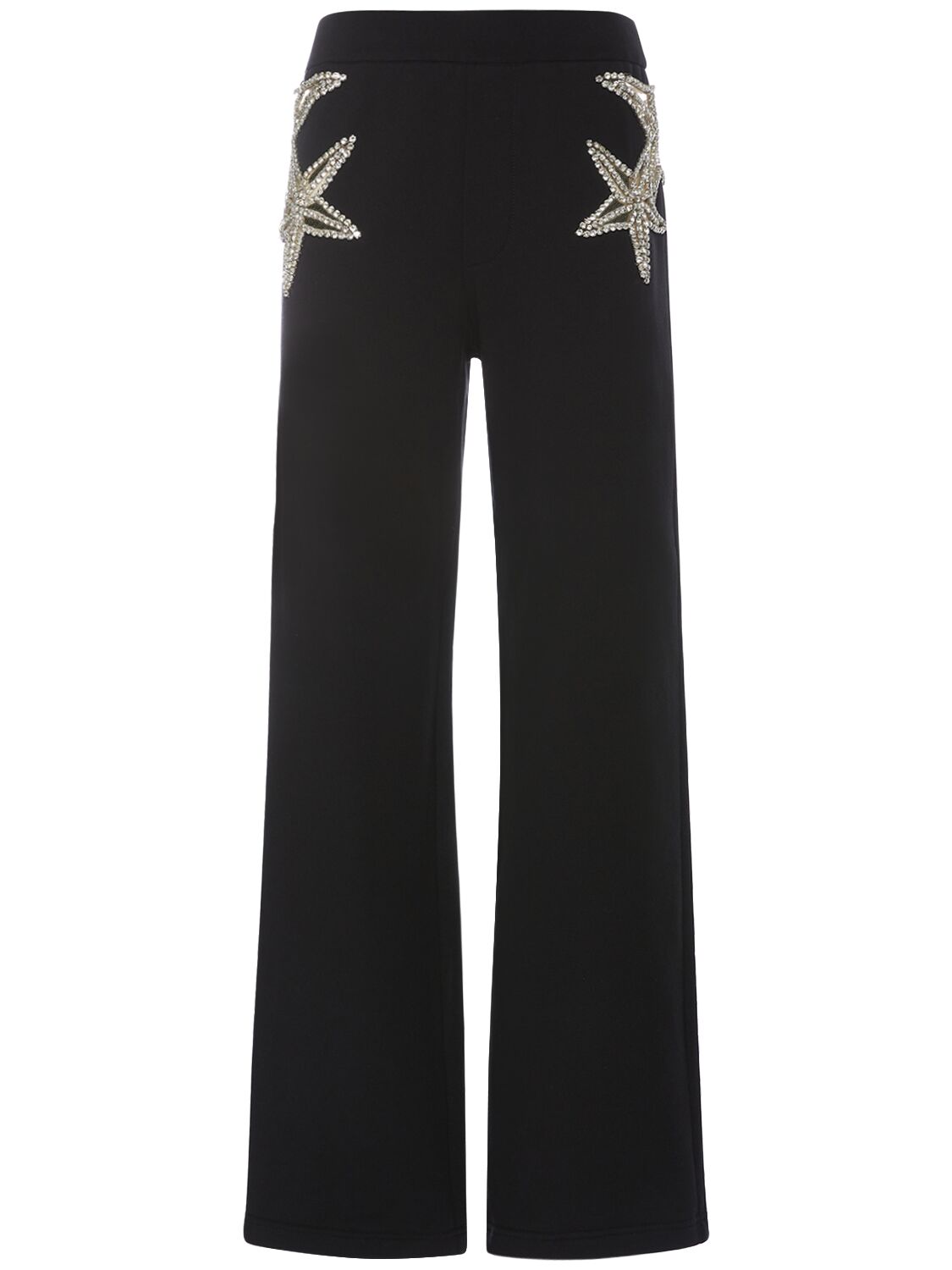Dsquared2 Embroidered Stars Straight Pants In Black