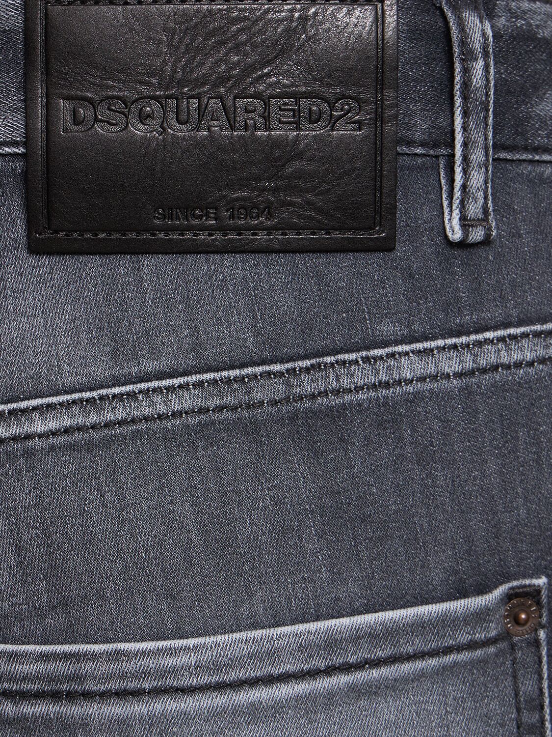 Shop Dsquared2 Skater Stretch Cotton Denim Jeans In Grey