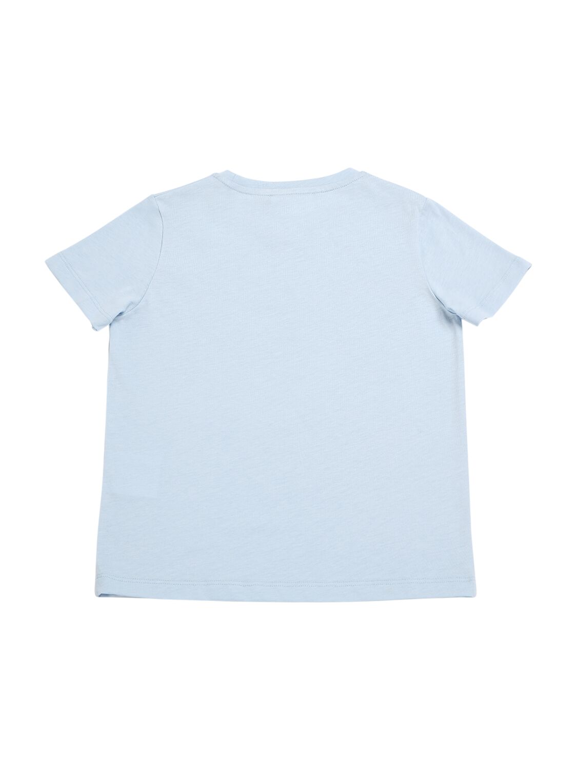 Shop Versace Printed Cotton Jersey T-shirt In Light Blue