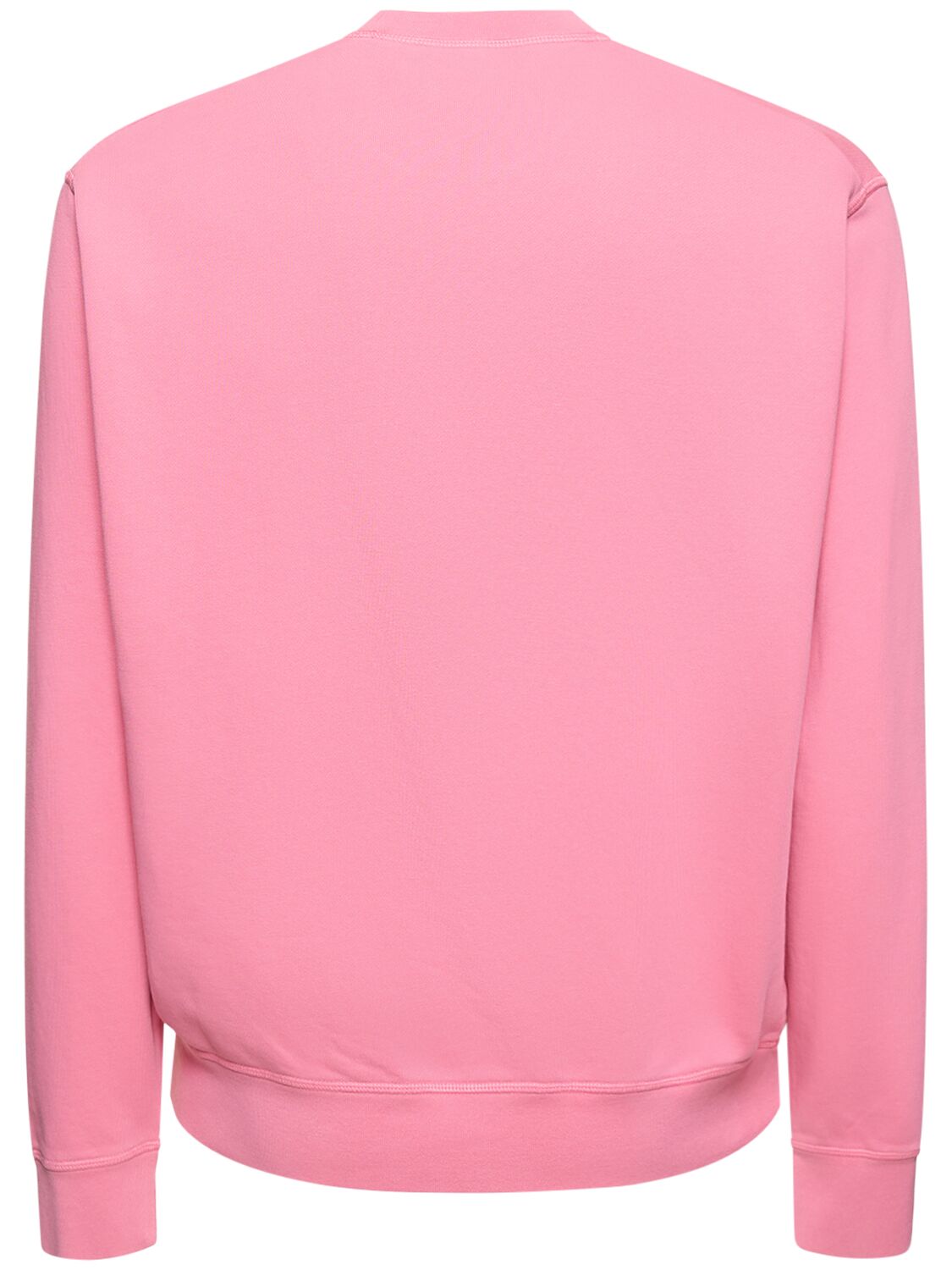 Shop Dsquared2 Logo Cool Fit Cotton Crew Sweatshirt In Rosa