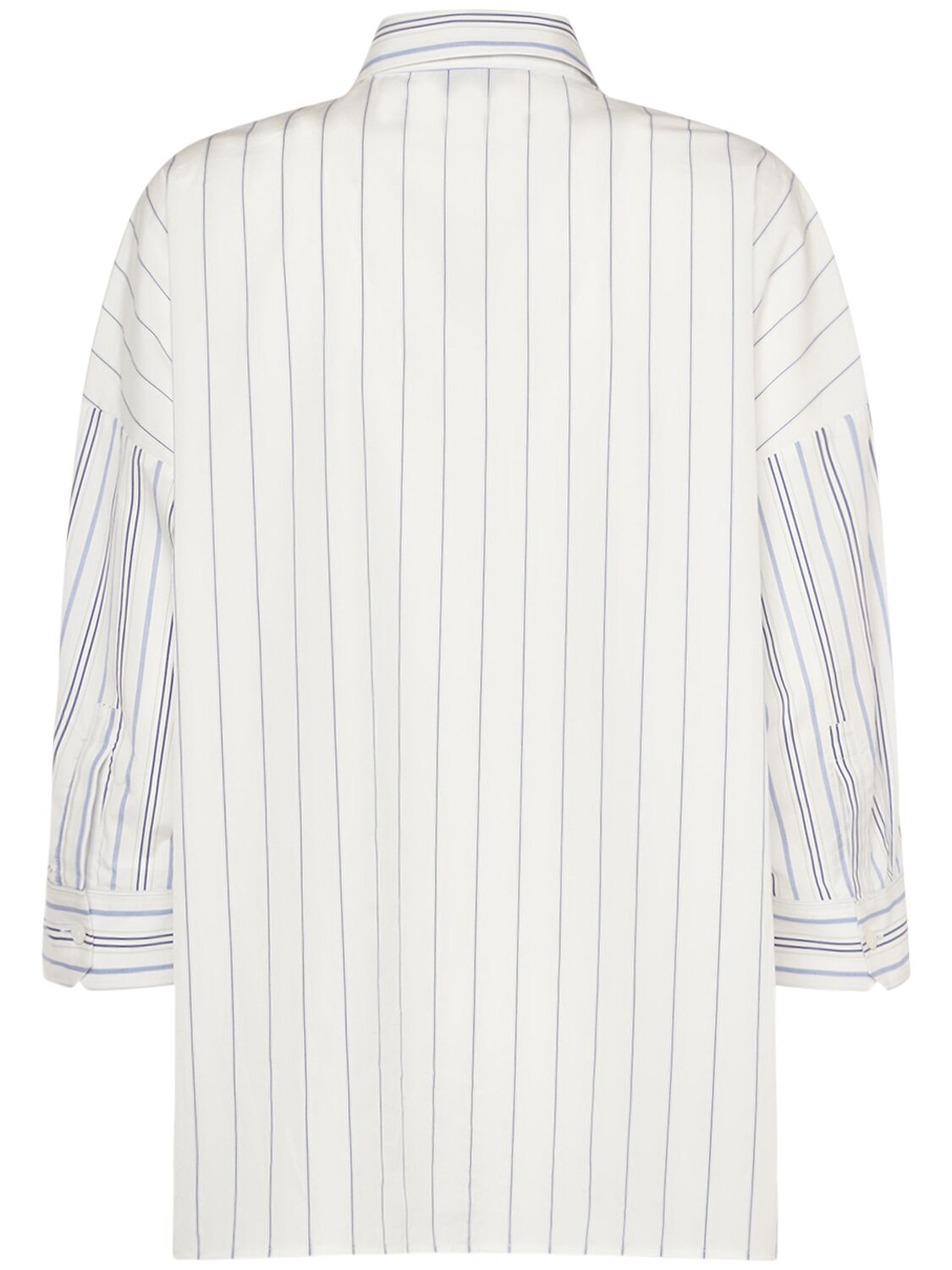 Shop Weekend Max Mara Venus Striped Cotton Poplin Shirt In White,multi