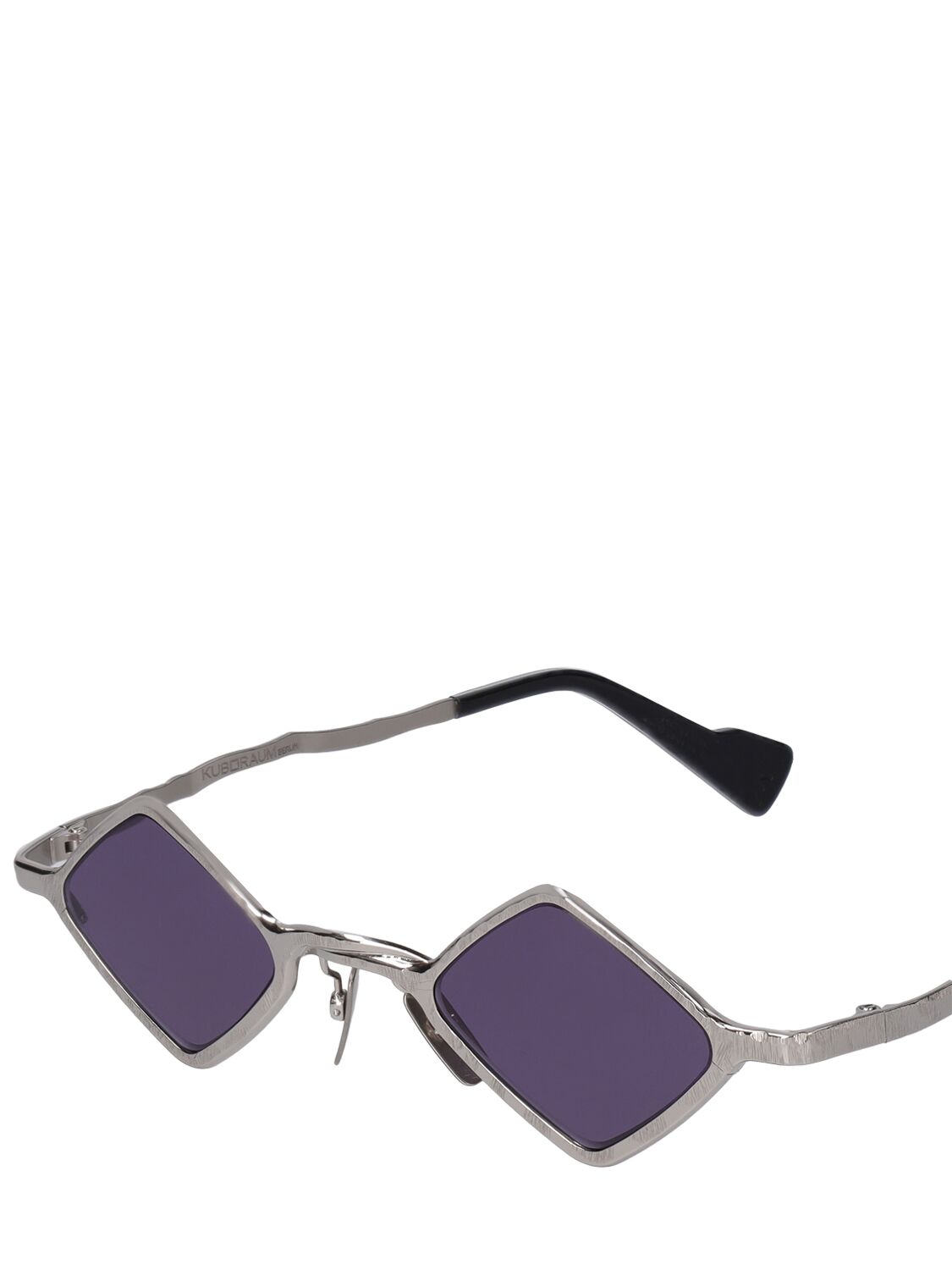 Shop Kuboraum Berlin Z14 Squared Metal Sunglasses In Silver